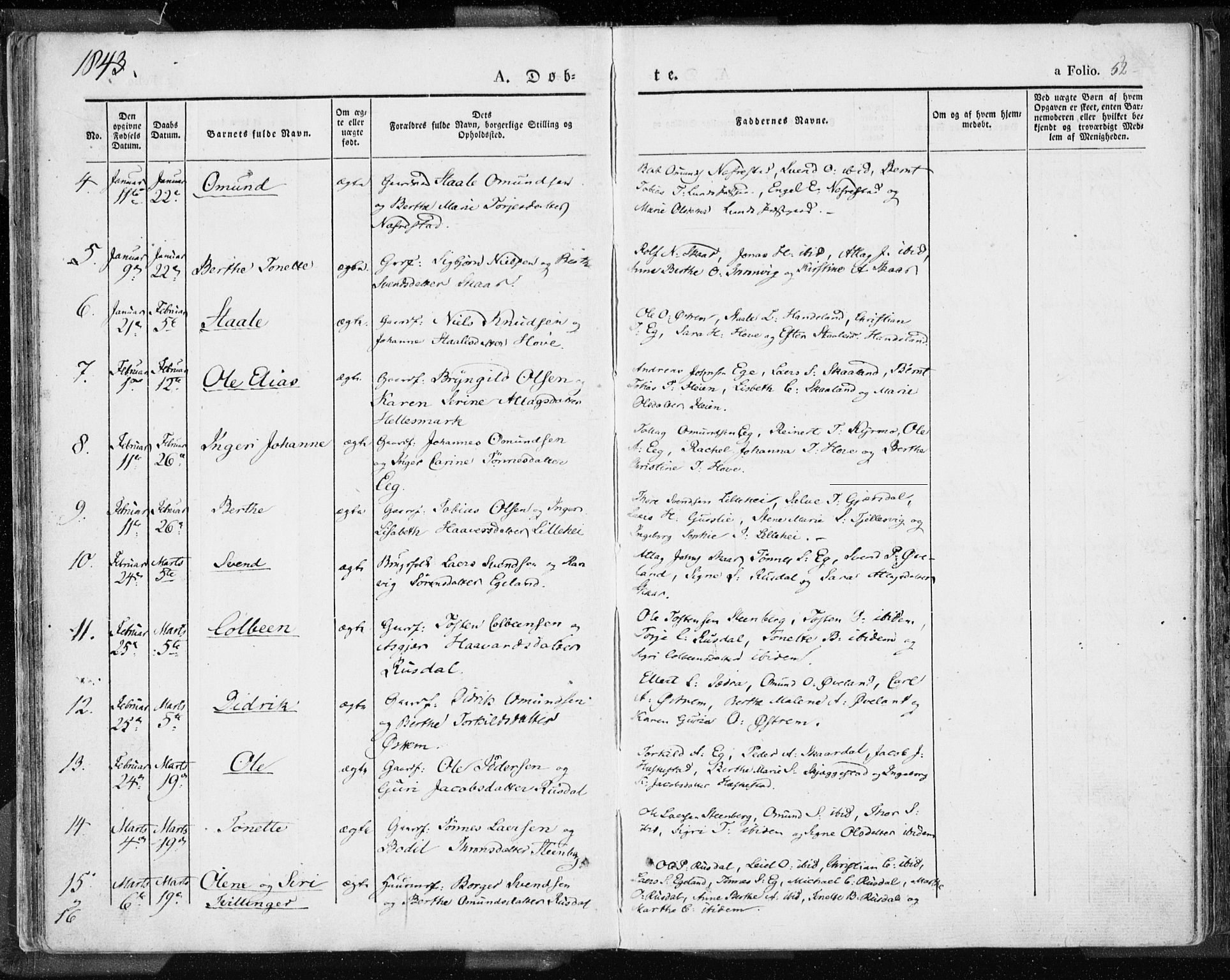 Lund sokneprestkontor, AV/SAST-A-101809/S06/L0007: Ministerialbok nr. A 7.1, 1833-1854, s. 52