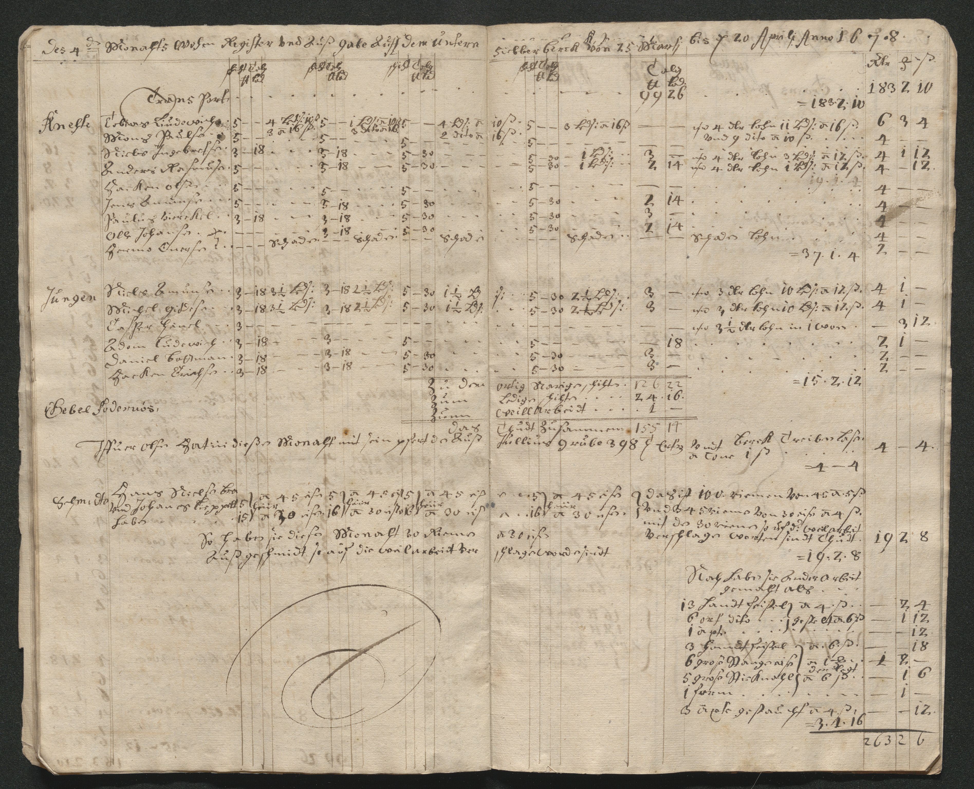 Kongsberg Sølvverk 1623-1816, AV/SAKO-EA-3135/001/D/Dc/Dcd/L0045: Utgiftsregnskap for gruver m.m. , 1678, s. 335