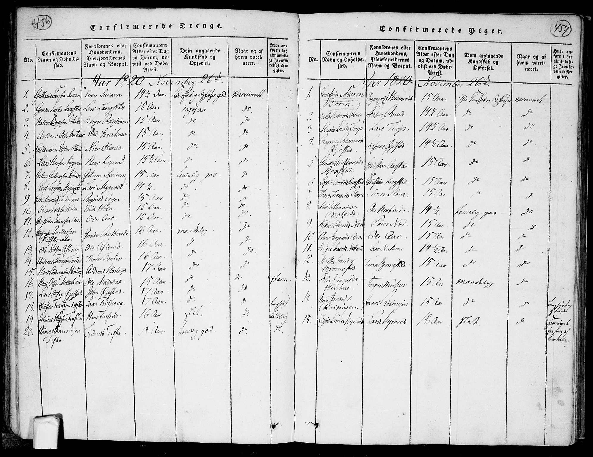 Trøgstad prestekontor Kirkebøker, SAO/A-10925/F/Fa/L0006: Ministerialbok nr. I 6, 1815-1844, s. 456-457
