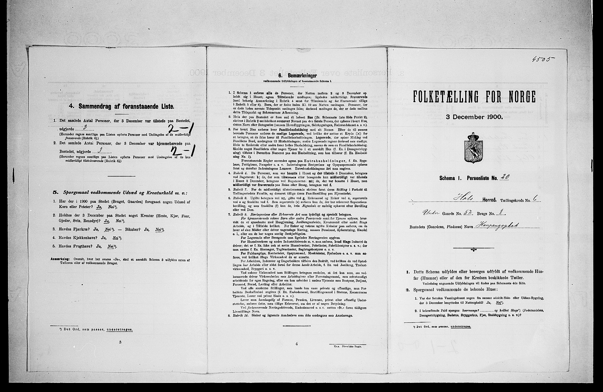 RA, Folketelling 1900 for 0620 Hol herred, 1900, s. 489