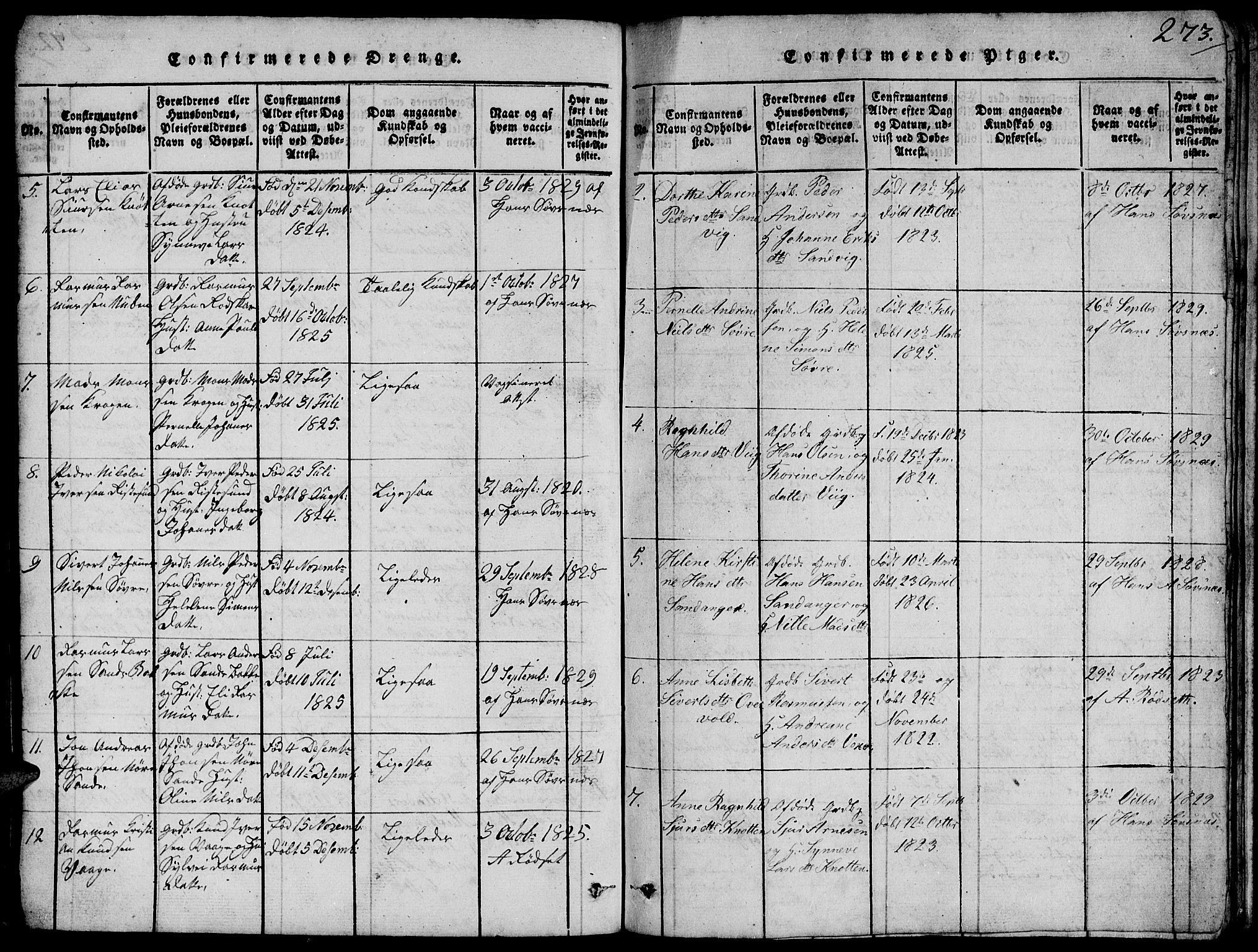 Ministerialprotokoller, klokkerbøker og fødselsregistre - Møre og Romsdal, AV/SAT-A-1454/503/L0046: Klokkerbok nr. 503C01, 1816-1842, s. 273