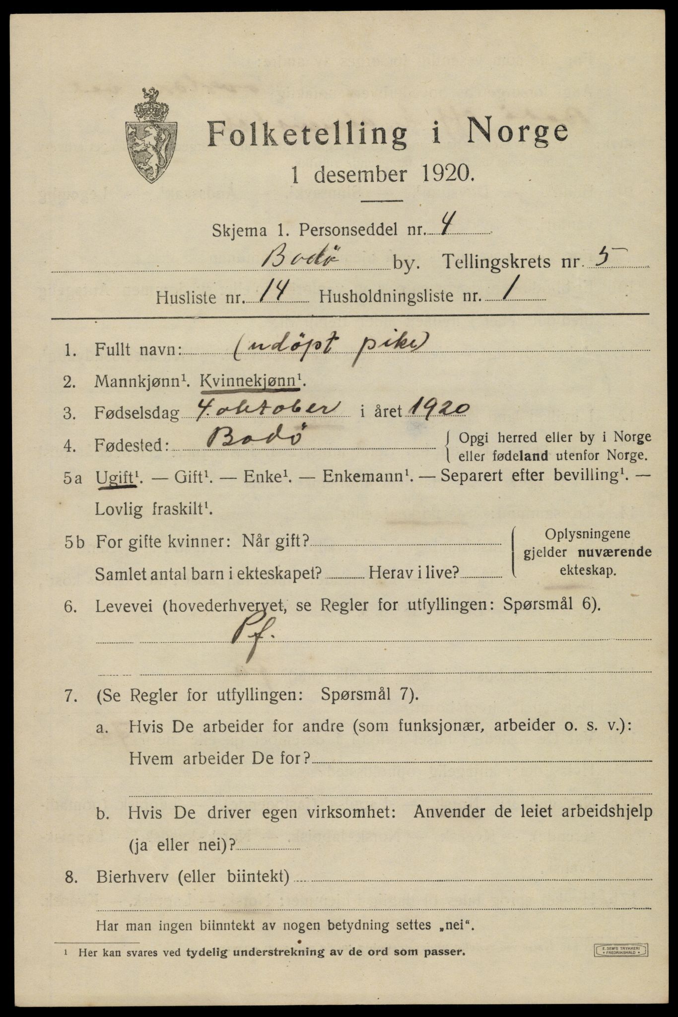SAT, Folketelling 1920 for 1804 Bodø kjøpstad, 1920, s. 8775