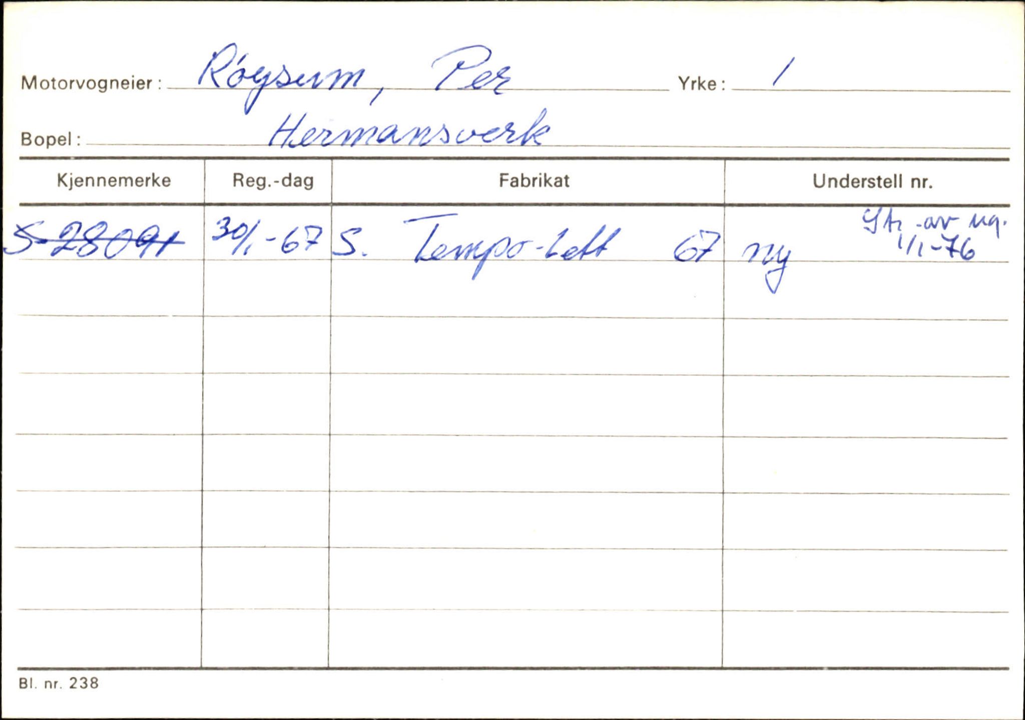 Statens vegvesen, Sogn og Fjordane vegkontor, AV/SAB-A-5301/4/F/L0126: Eigarregister Fjaler M-Å. Leikanger A-Å, 1945-1975, s. 2041