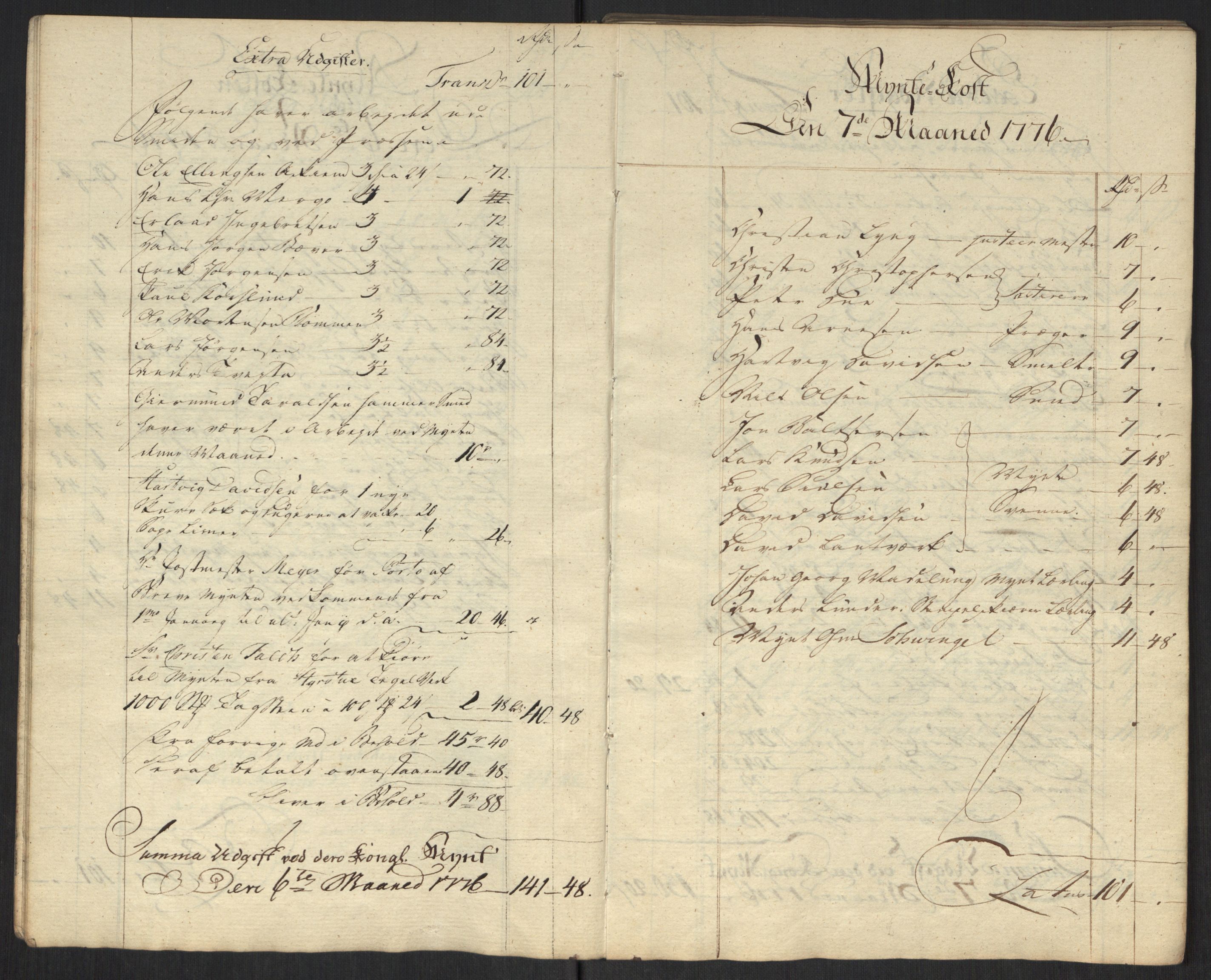 Rentekammeret inntil 1814, Realistisk ordnet avdeling, AV/RA-EA-4070/Oa/L0010: [Y8]: Regninger for Kongsbergs mynt., 1760-1805, s. 154