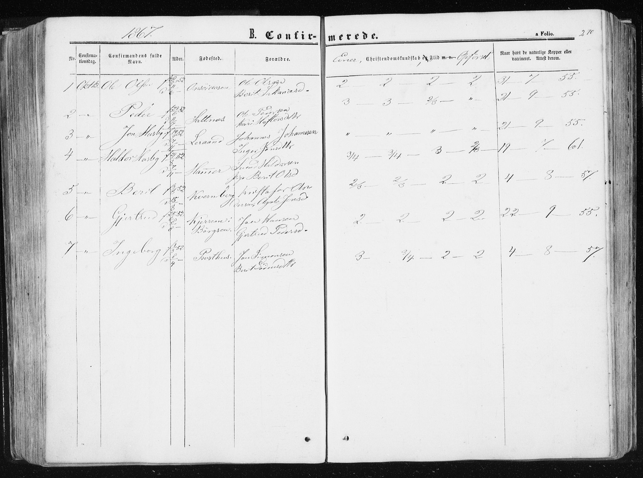 Ministerialprotokoller, klokkerbøker og fødselsregistre - Sør-Trøndelag, AV/SAT-A-1456/612/L0377: Ministerialbok nr. 612A09, 1859-1877, s. 270