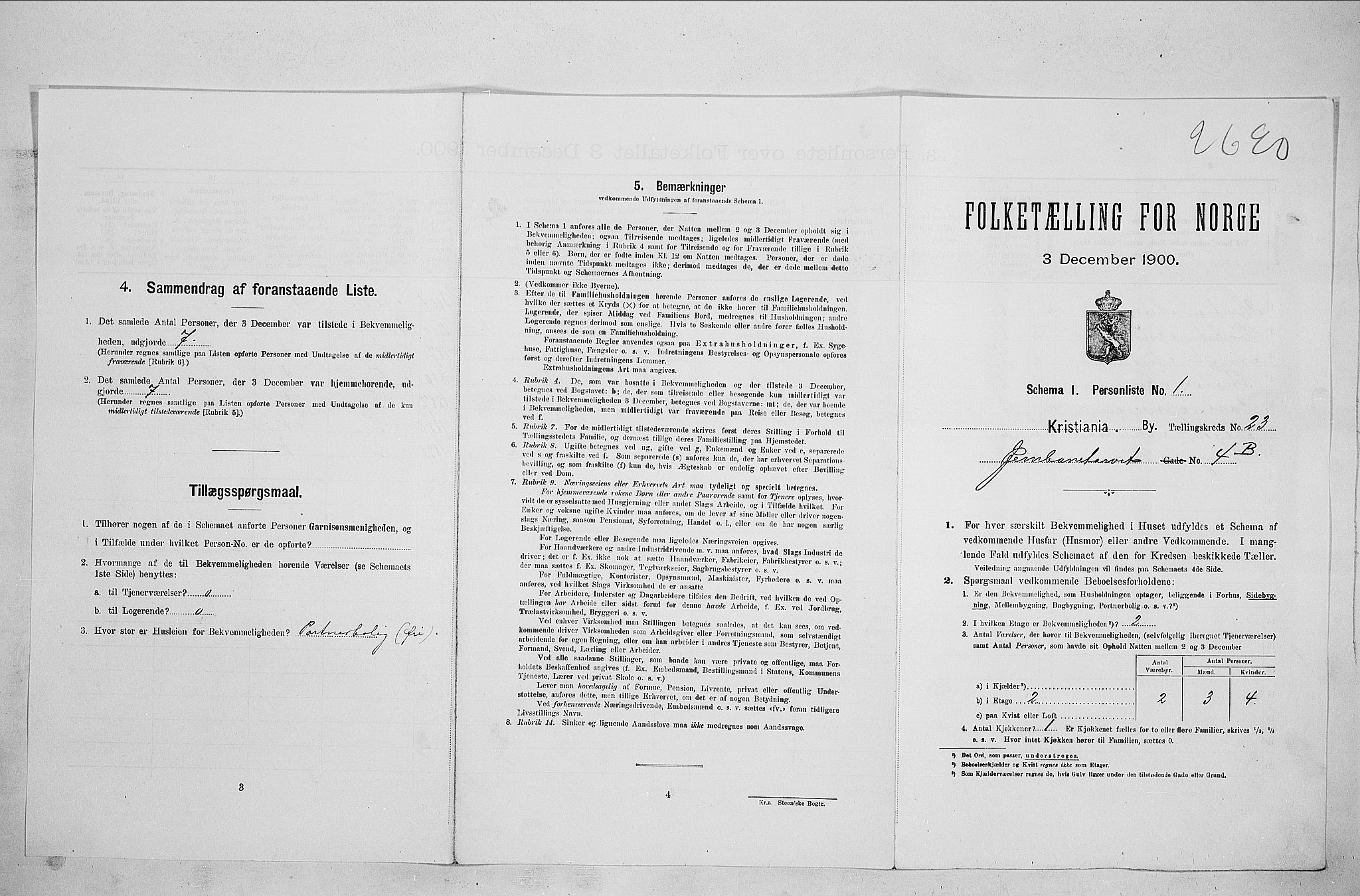 SAO, Folketelling 1900 for 0301 Kristiania kjøpstad, 1900, s. 43829