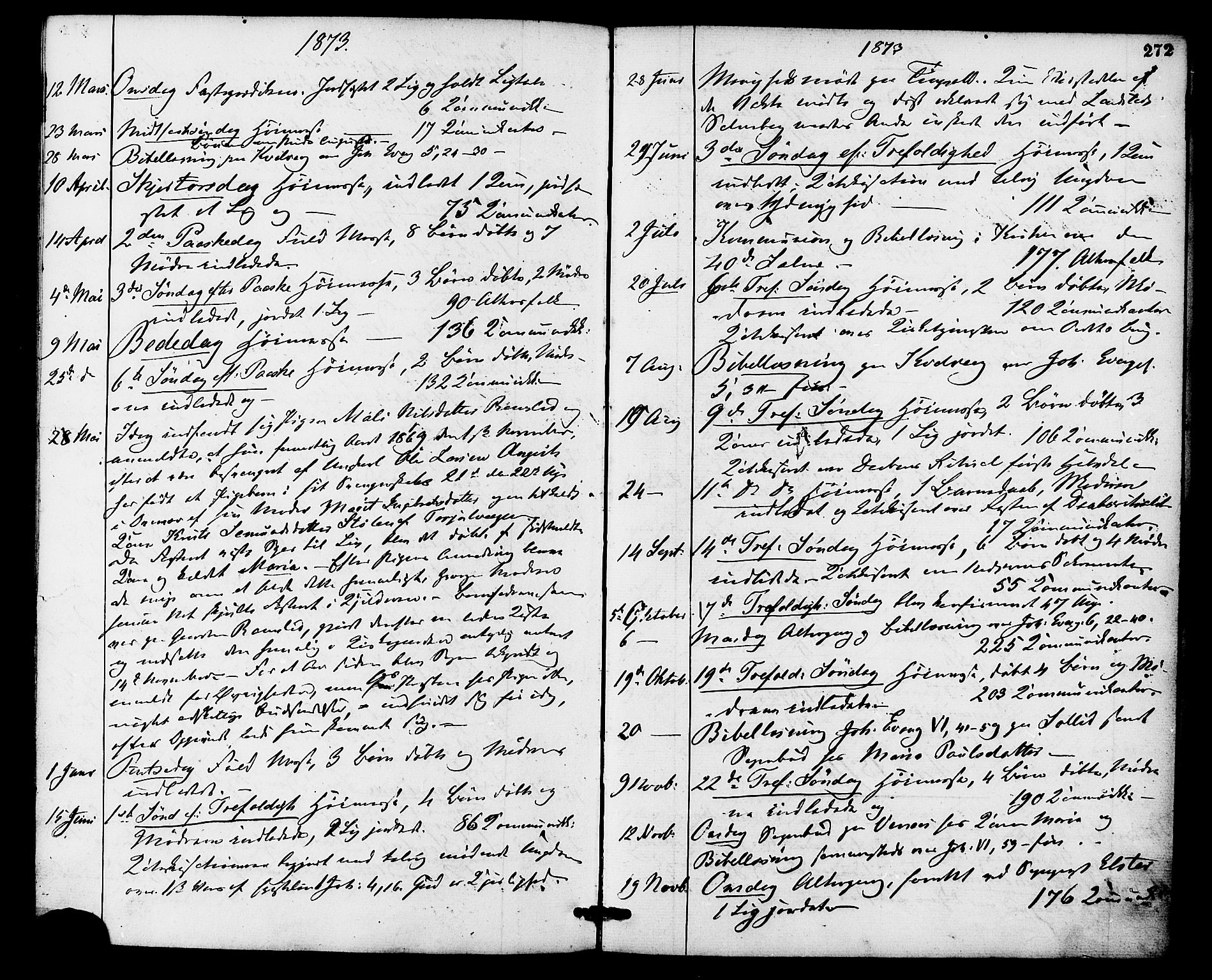 Ministerialprotokoller, klokkerbøker og fødselsregistre - Møre og Romsdal, AV/SAT-A-1454/586/L0986: Ministerialbok nr. 586A12, 1867-1878, s. 272