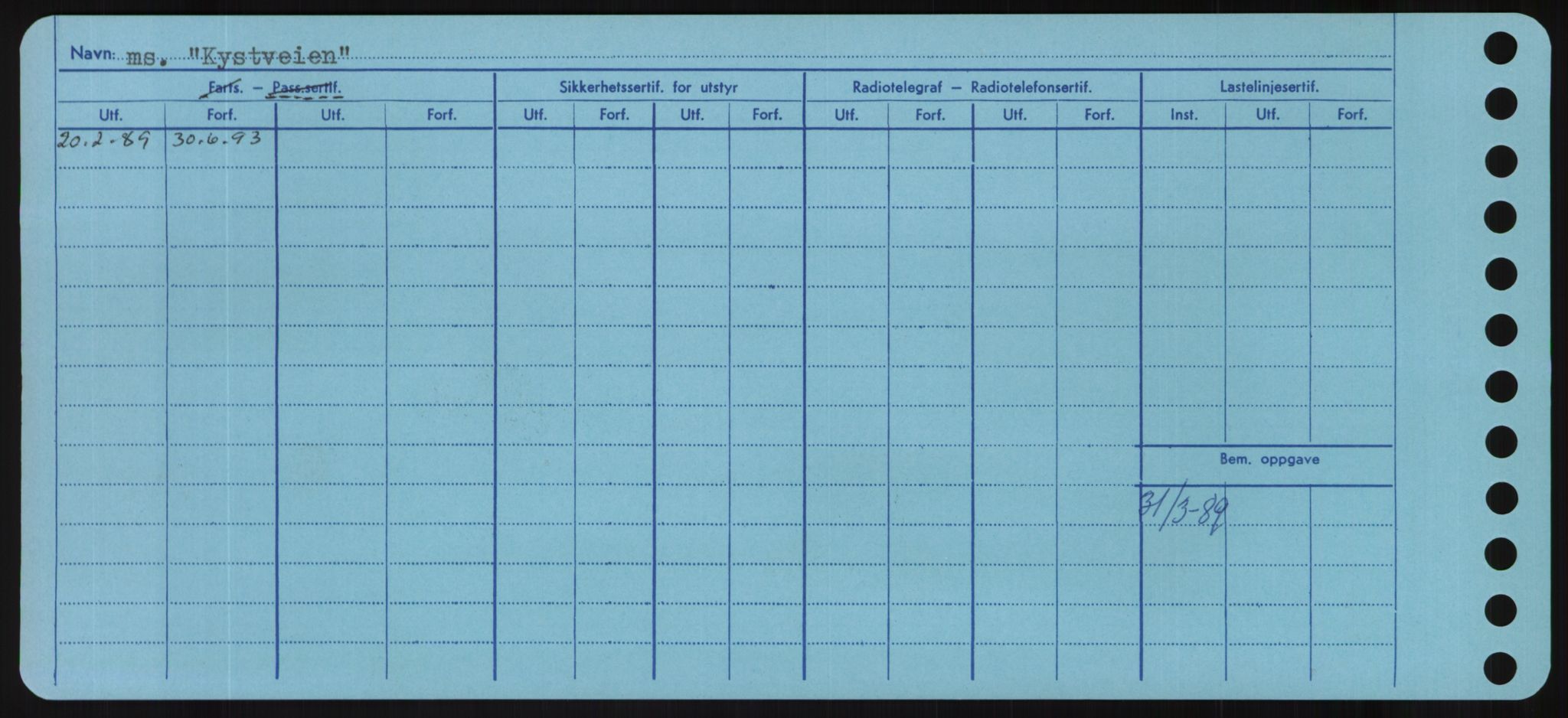 Sjøfartsdirektoratet med forløpere, Skipsmålingen, RA/S-1627/H/Hd/L0021: Fartøy, Kor-Kår, s. 396