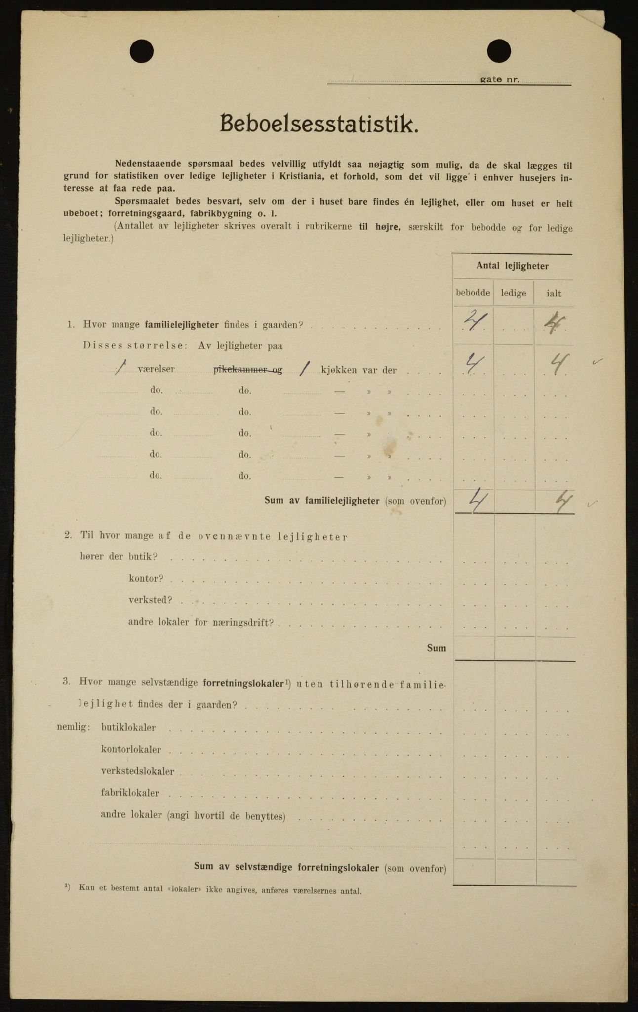 OBA, Kommunal folketelling 1.2.1909 for Kristiania kjøpstad, 1909, s. 104801