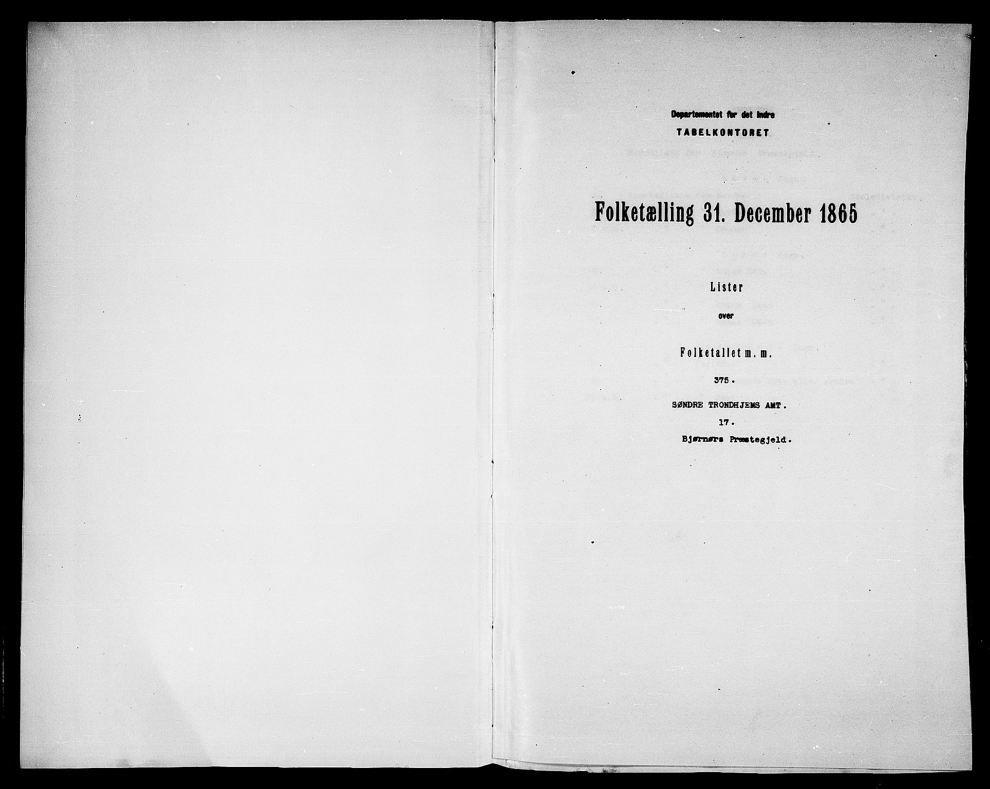 RA, Folketelling 1865 for 1632P Bjørnør prestegjeld, 1865, s. 3