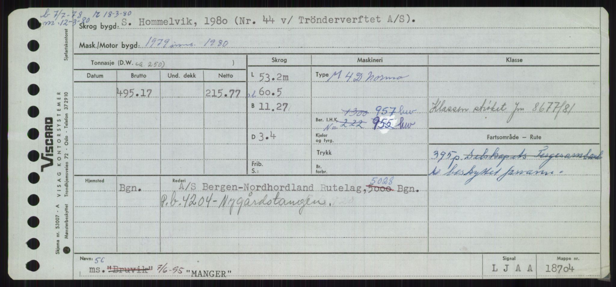 Sjøfartsdirektoratet med forløpere, Skipsmålingen, AV/RA-S-1627/H/Ha/L0003/0002: Fartøy, Hilm-Mar / Fartøy, Kom-Mar, s. 883