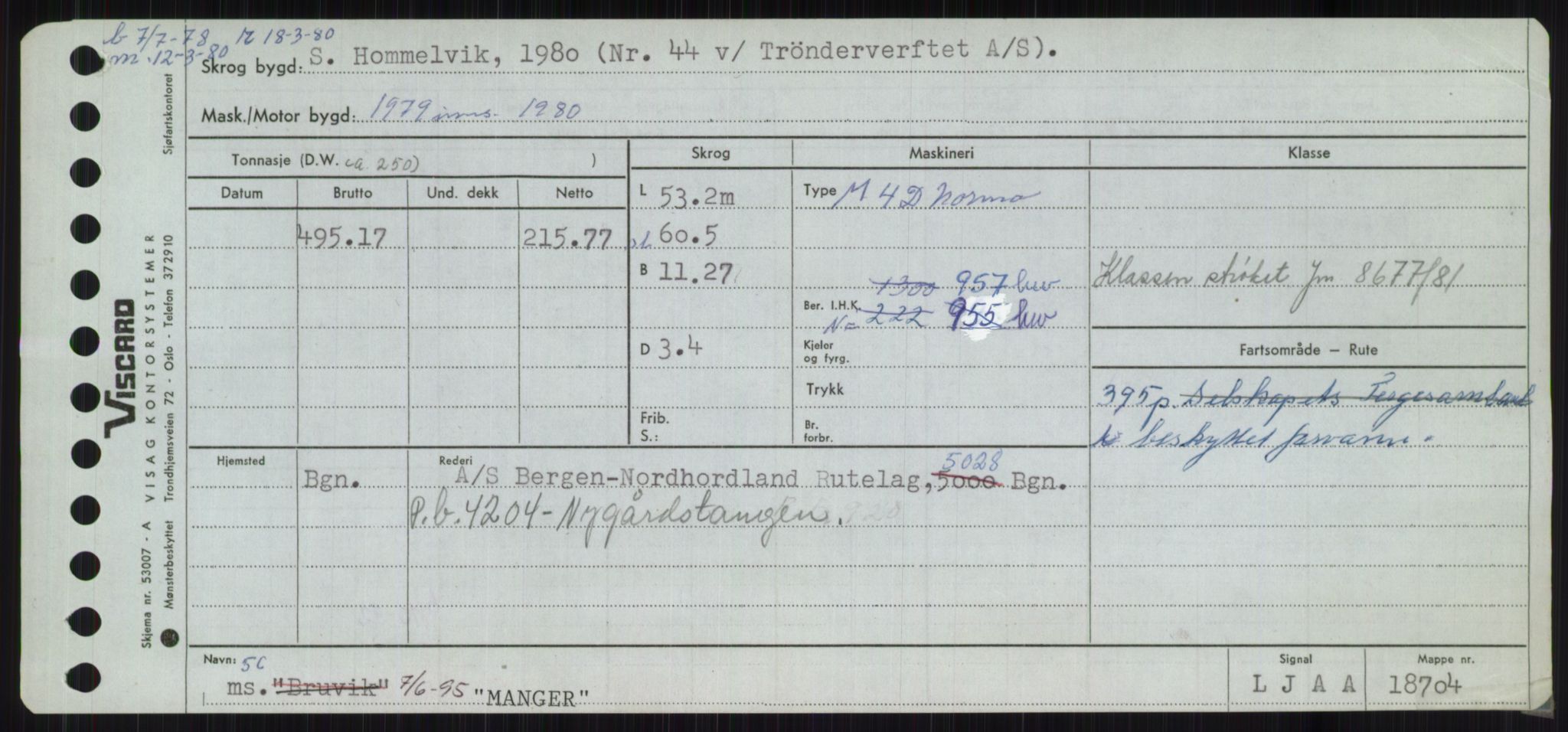 Sjøfartsdirektoratet med forløpere, Skipsmålingen, RA/S-1627/H/Ha/L0003/0002: Fartøy, Hilm-Mar / Fartøy, Kom-Mar, s. 883