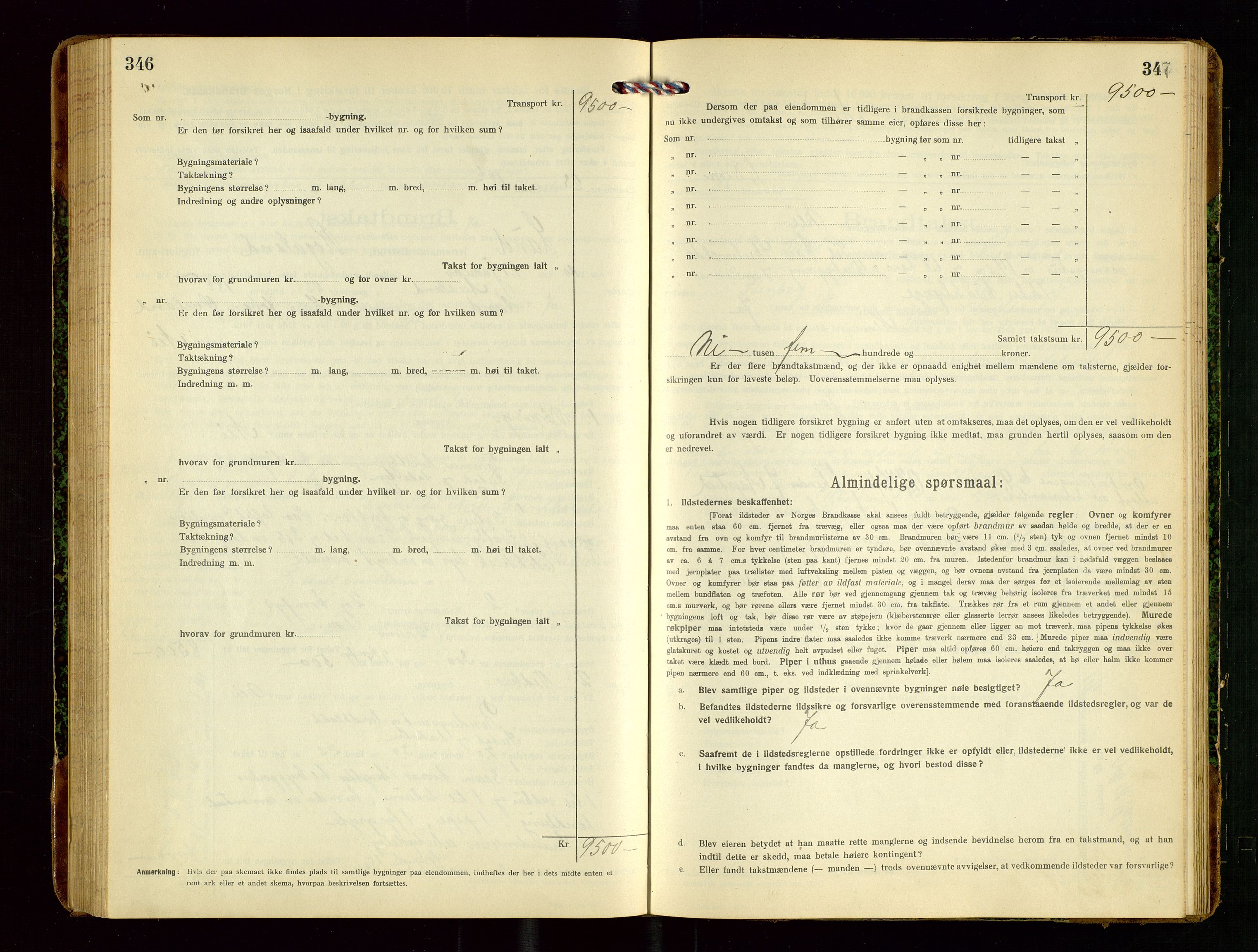 Lund lensmannskontor, SAST/A-100303/Gob/L0003: "Brandtakstprotokol", 1918-1921, s. 346-347