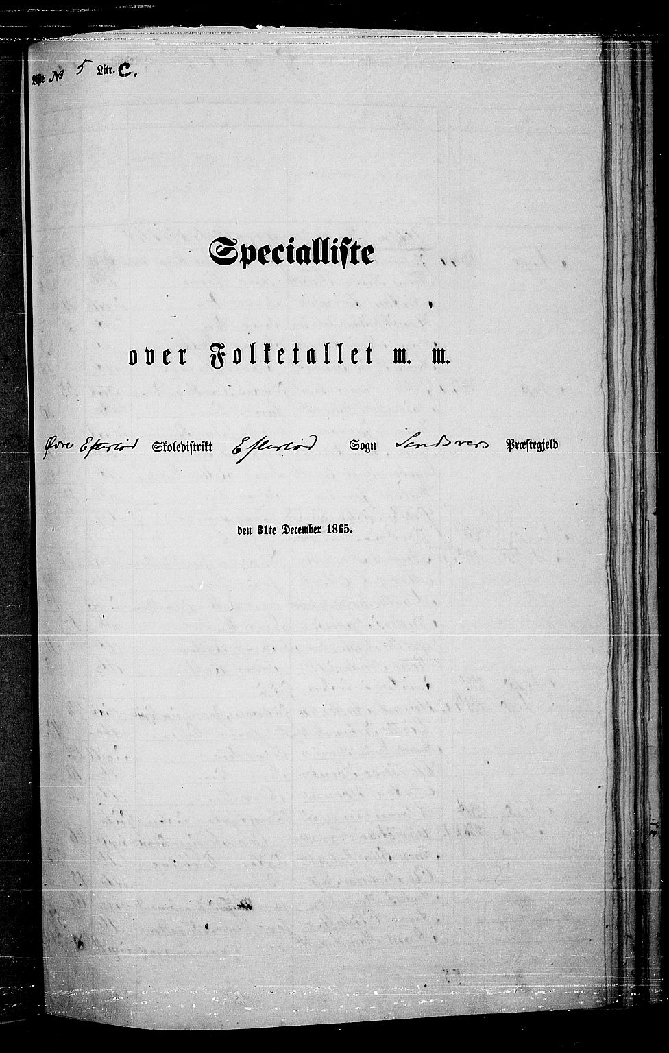 RA, Folketelling 1865 for 0629P Sandsvær prestegjeld, 1865, s. 112