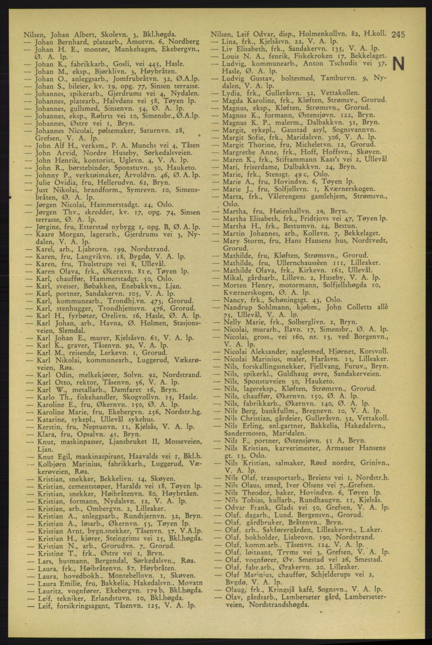 Aker adressebok/adressekalender, PUBL/001/A/006: Aker adressebok, 1937-1938, s. 245