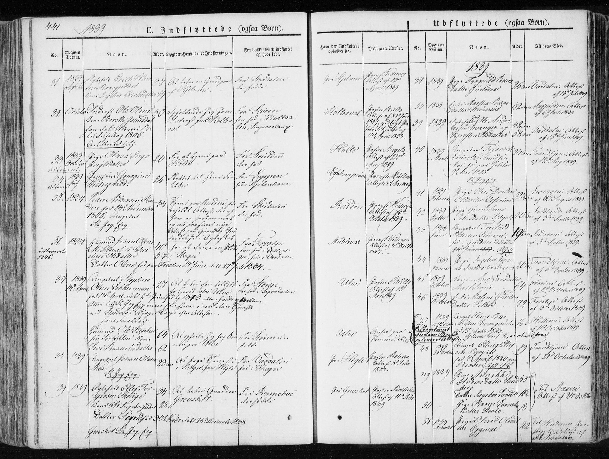 Ministerialprotokoller, klokkerbøker og fødselsregistre - Nord-Trøndelag, SAT/A-1458/717/L0154: Ministerialbok nr. 717A06 /1, 1836-1849, s. 441