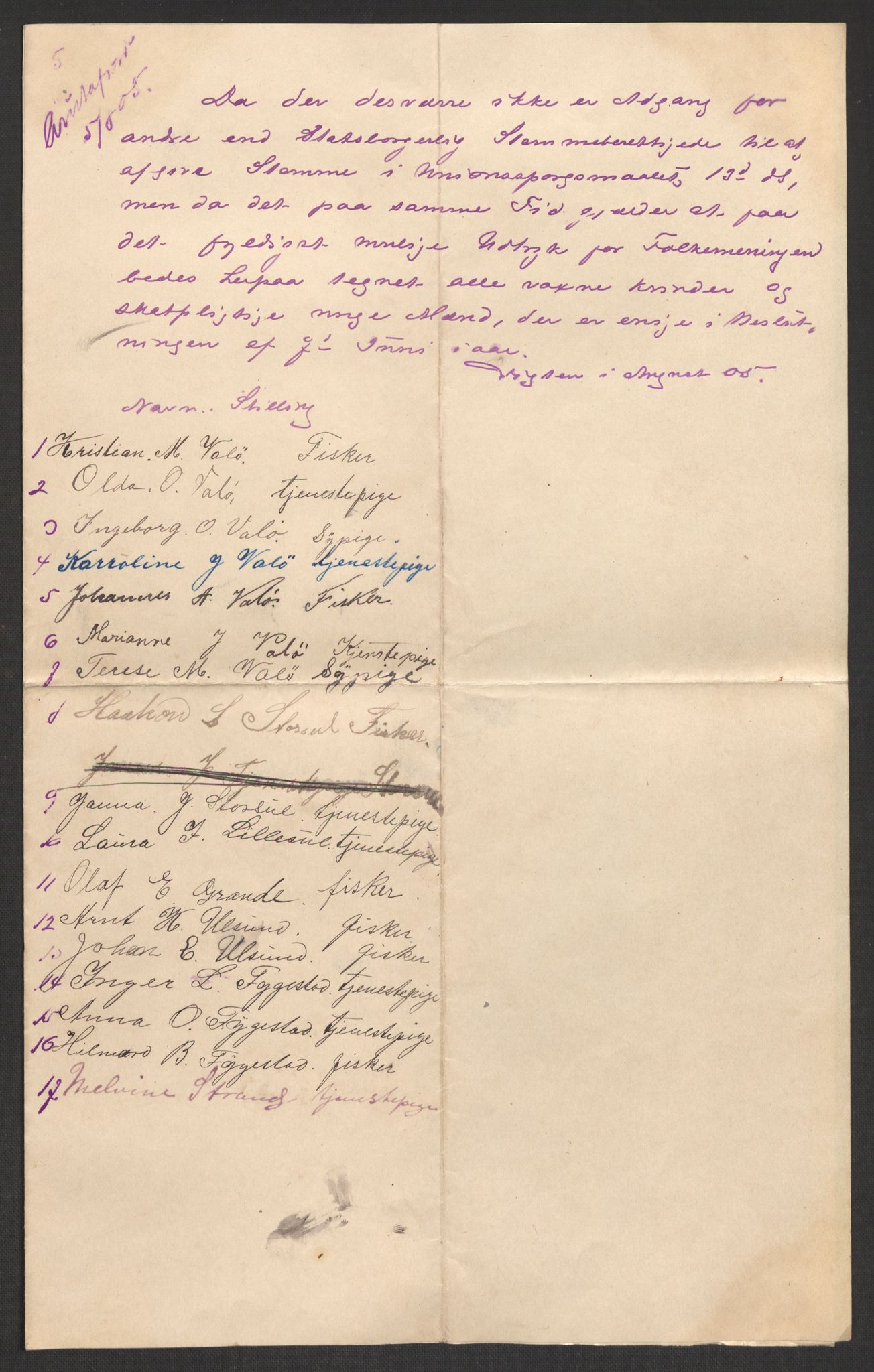 Justisdepartementet, 2. sivilkontor C, AV/RA-S-1040/F/L0125B/0002: Folkeavstemmingen august 1905 / Kvinnenes stemmelister, 1905, s. 19