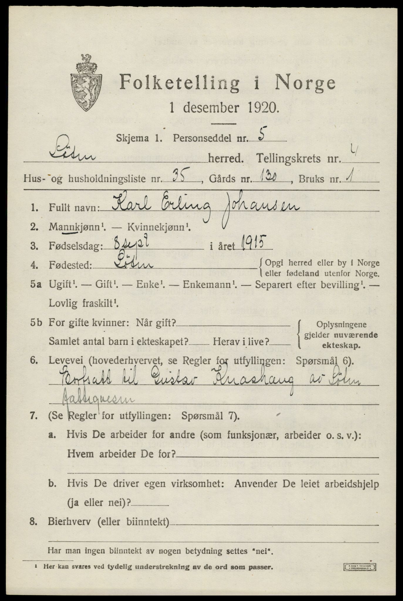 SAH, Folketelling 1920 for 0415 Løten herred, 1920, s. 8821