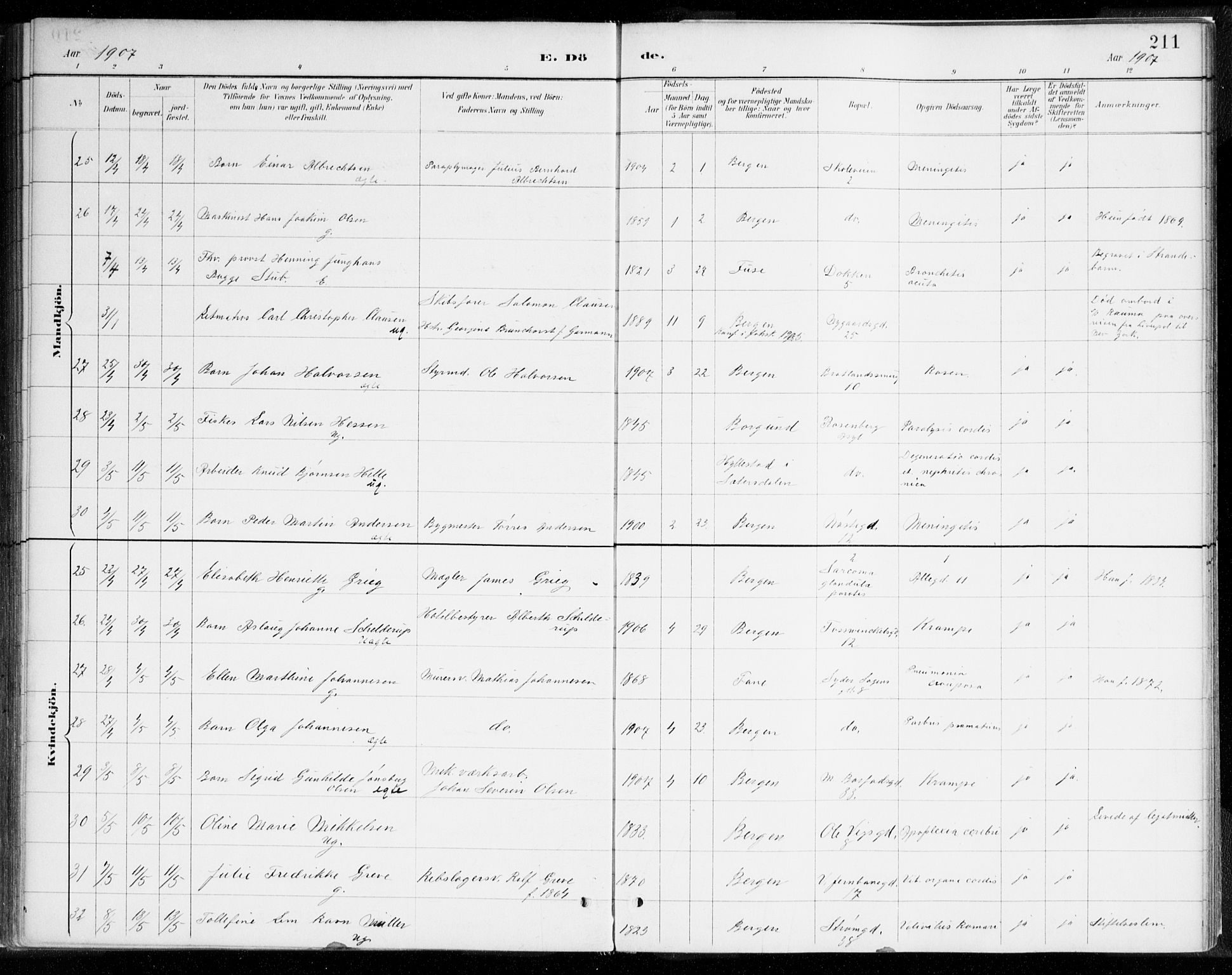 Johanneskirken sokneprestembete, SAB/A-76001/H/Haa/L0019: Ministerialbok nr. E 1, 1885-1915, s. 211