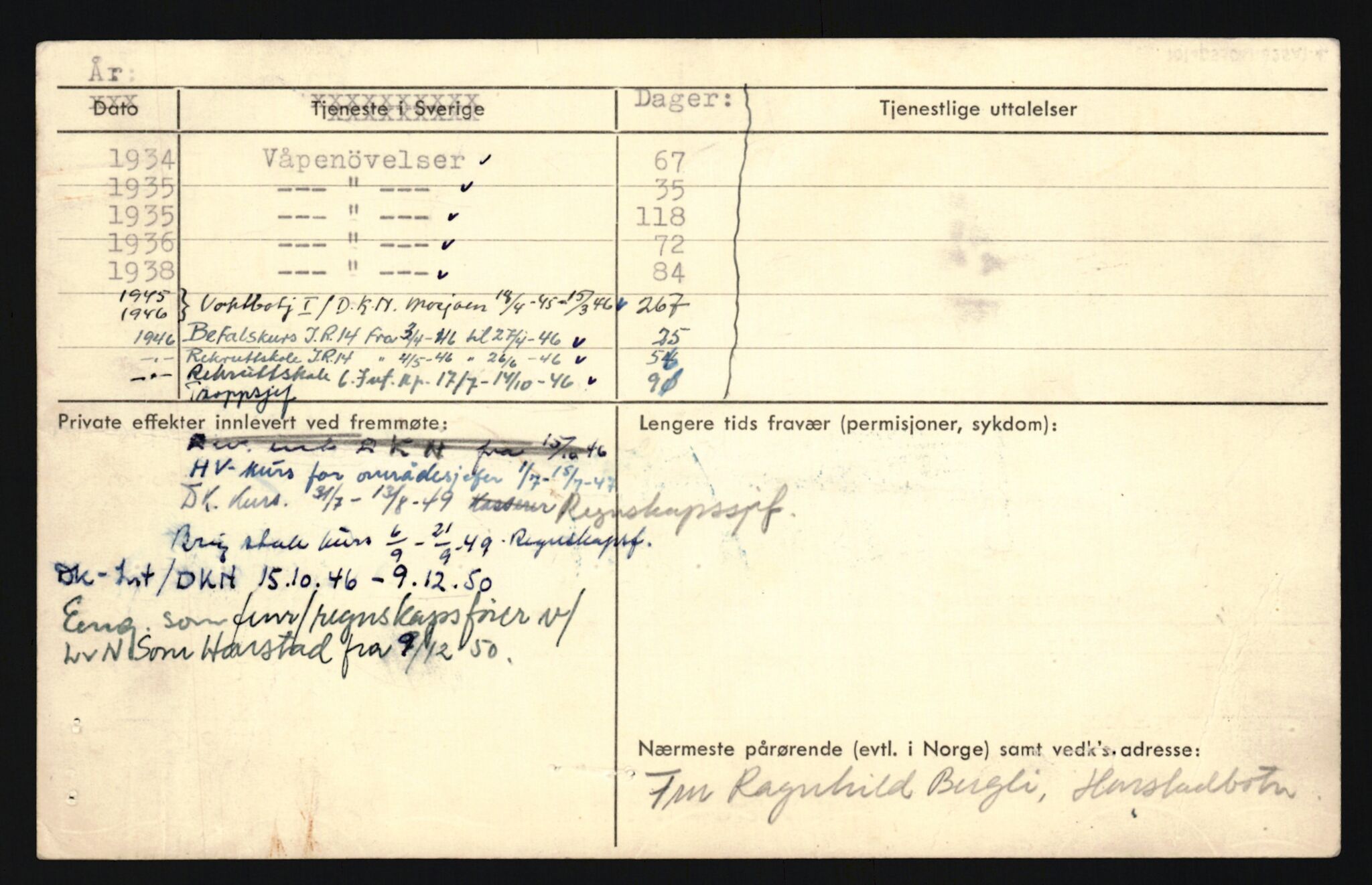 Forsvaret, Sør-Hålogaland landforsvar, AV/RA-RAFA-2552/P/Pa/L0302: Personellmapper for slettet personell, yrkesbefal og vernepliktig befal, født 1913-1916, 1932-1976, s. 174