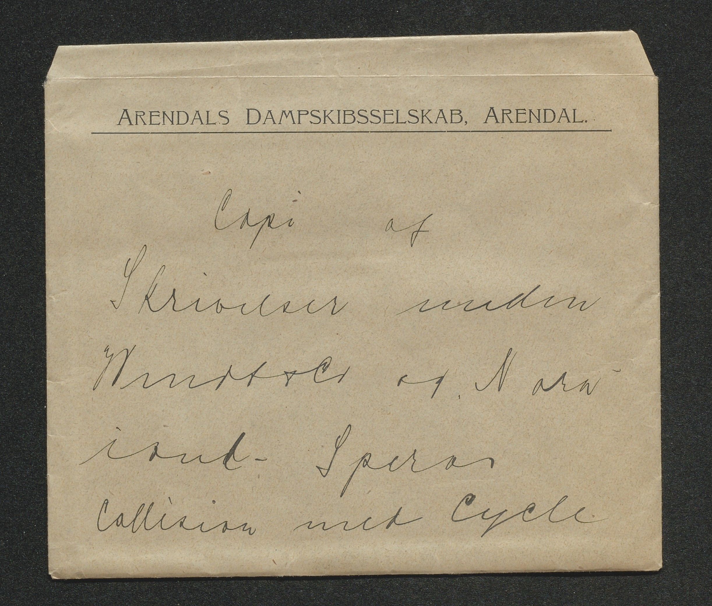 Arendals Dampskibsselskab (ADS), AAKS/PA-1716/1/15/L0018: Skipspapirer D/S Spero, 1898-1904
