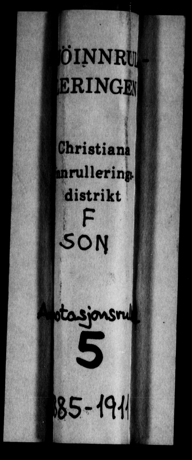 Son mønstringskontor, AV/SAO-A-10569e/F/Fc/Fca/L0005: Annotasjonsrulle, 1885-1911, s. 1