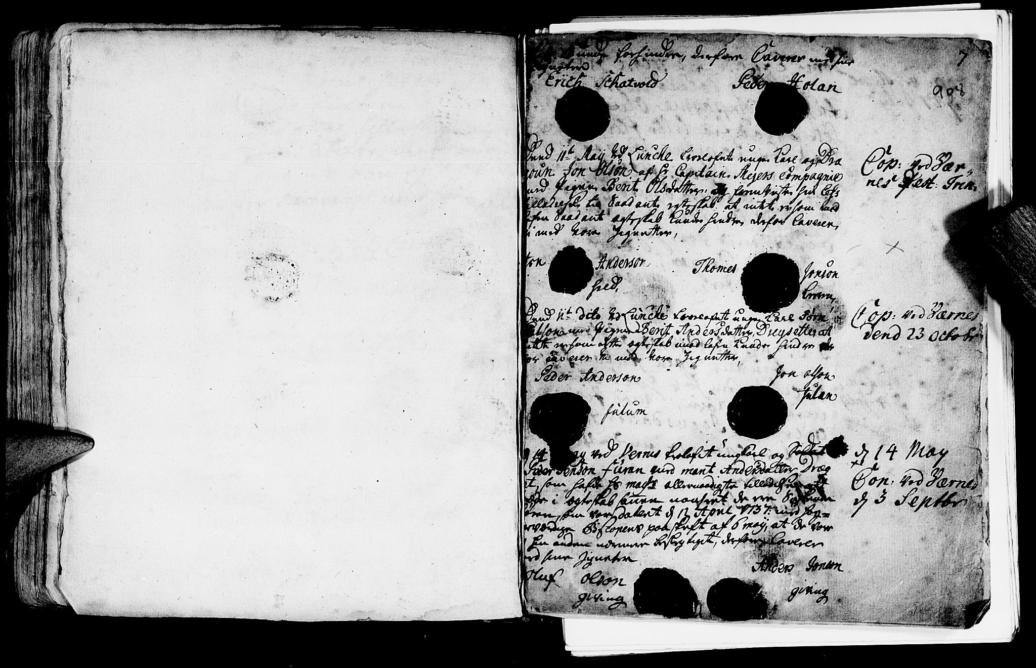 Ministerialprotokoller, klokkerbøker og fødselsregistre - Nord-Trøndelag, AV/SAT-A-1458/709/L0055: Ministerialbok nr. 709A03, 1730-1739, s. 907-908