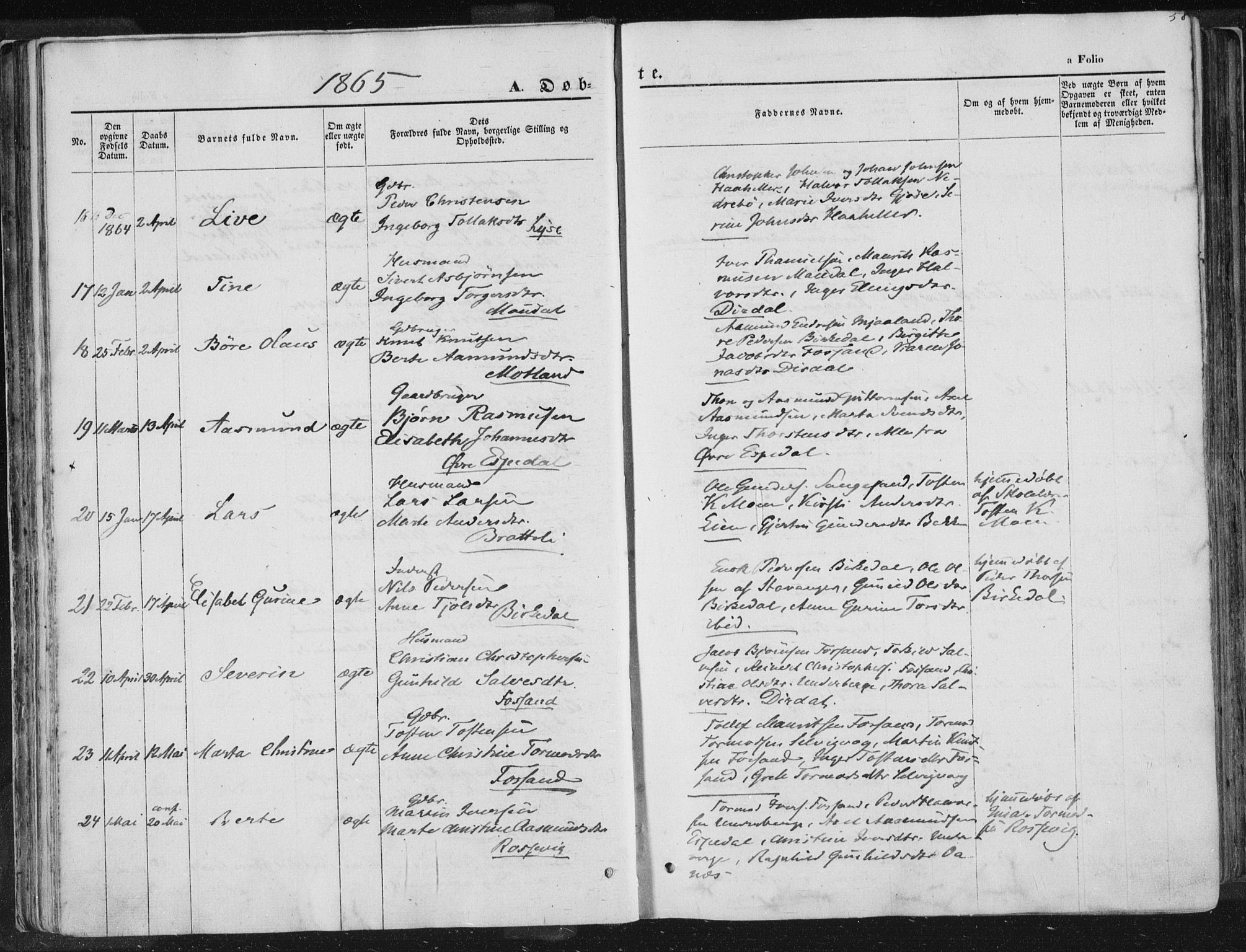 Høgsfjord sokneprestkontor, AV/SAST-A-101624/H/Ha/Haa/L0001: Ministerialbok nr. A 1, 1854-1875, s. 58