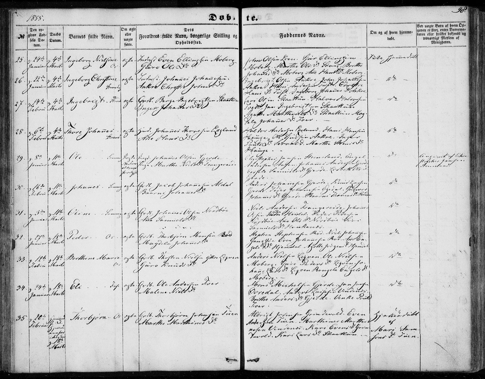 Os sokneprestembete, AV/SAB-A-99929: Ministerialbok nr. A 16, 1851-1859, s. 98