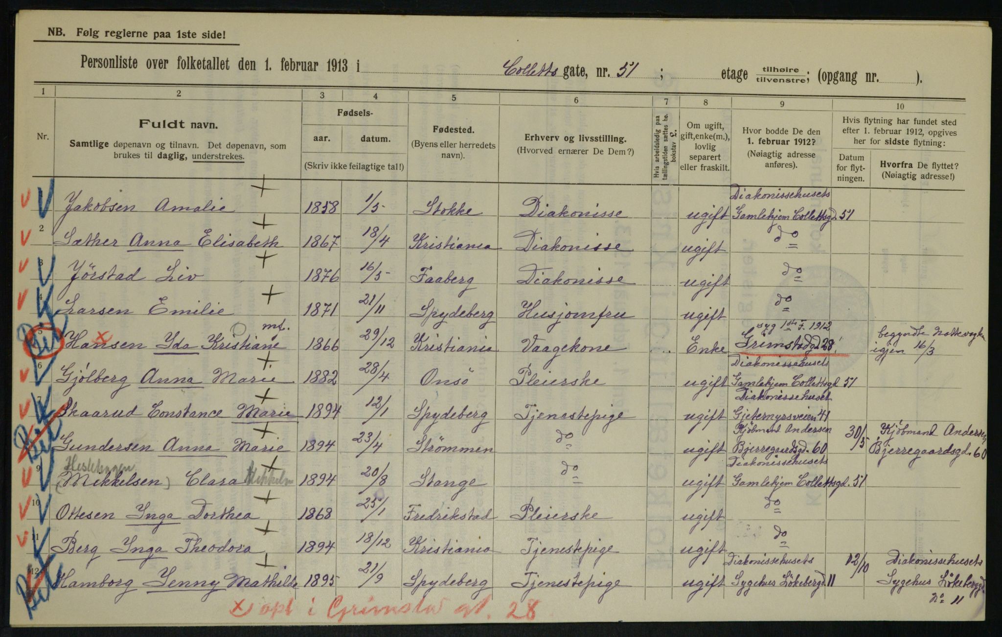 OBA, Kommunal folketelling 1.2.1913 for Kristiania, 1913, s. 13314