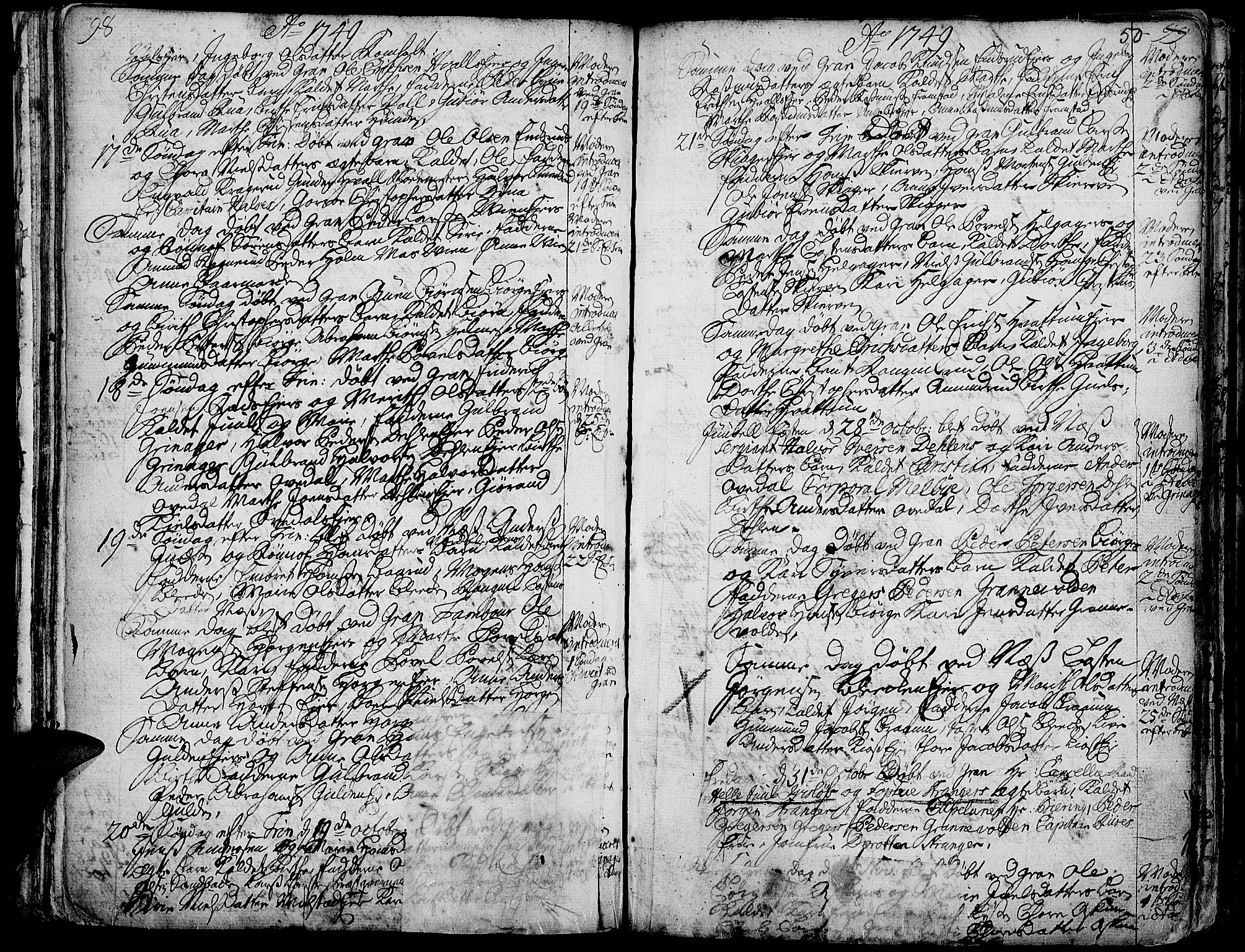 Gran prestekontor, AV/SAH-PREST-112/H/Ha/Haa/L0003: Ministerialbok nr. 3, 1745-1758, s. 50