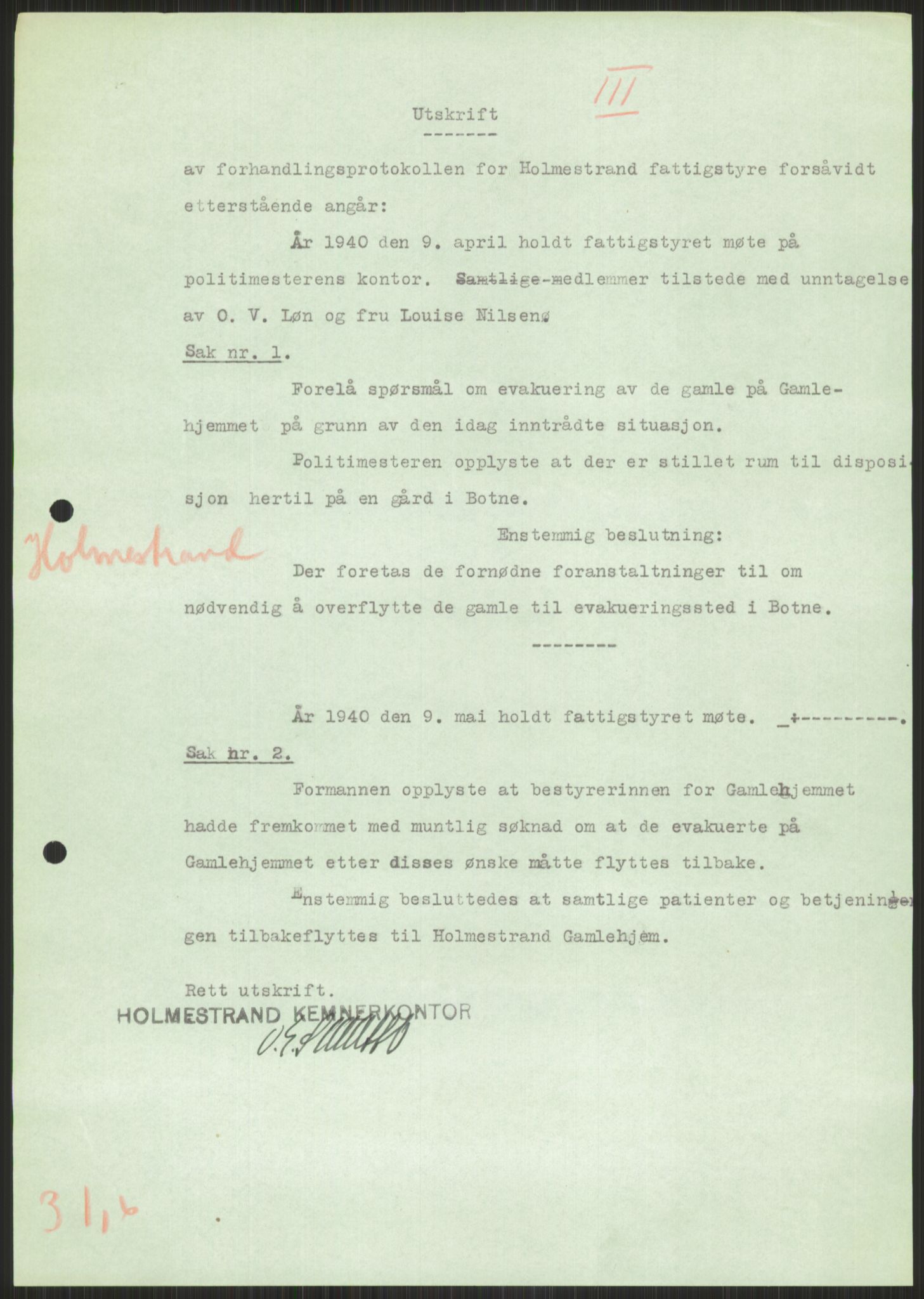 Forsvaret, Forsvarets krigshistoriske avdeling, AV/RA-RAFA-2017/Y/Ya/L0014: II-C-11-31 - Fylkesmenn.  Rapporter om krigsbegivenhetene 1940., 1940, s. 530