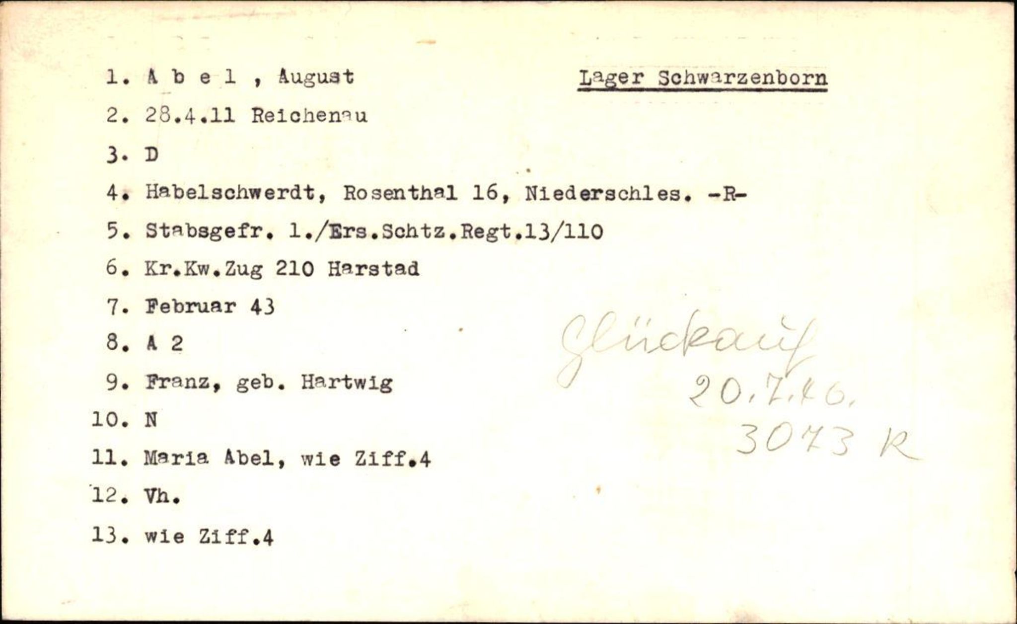 Hjemsendte tyskere , RA/RAFA-6487/D/Db/L0006: Adam-Zimmerman + Ableiter-Barta, 1945-1947, s. 283