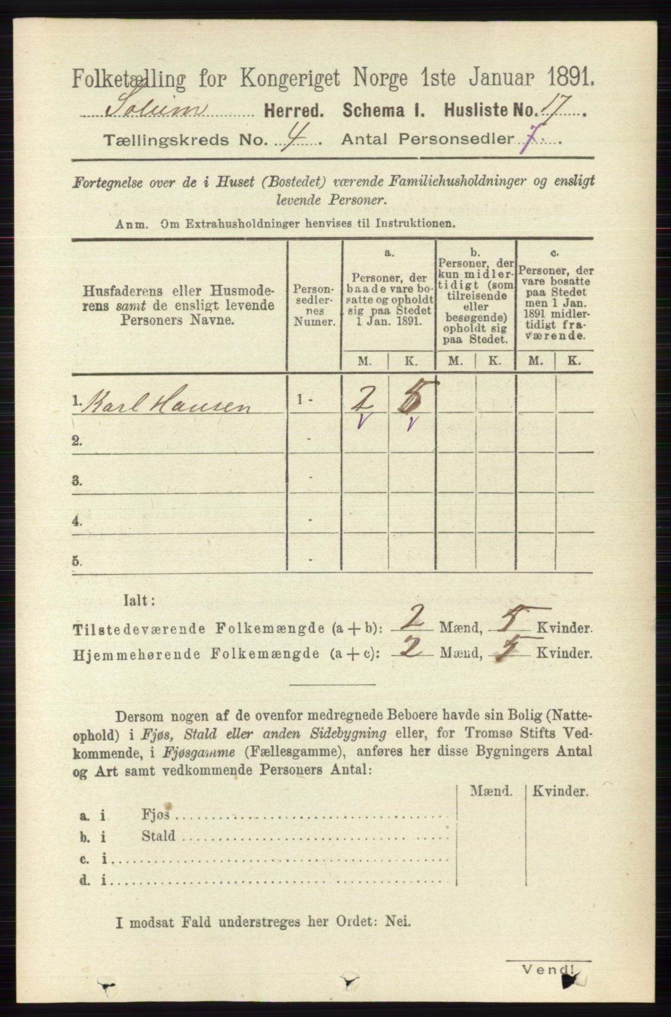 RA, Folketelling 1891 for 0818 Solum herred, 1891, s. 604