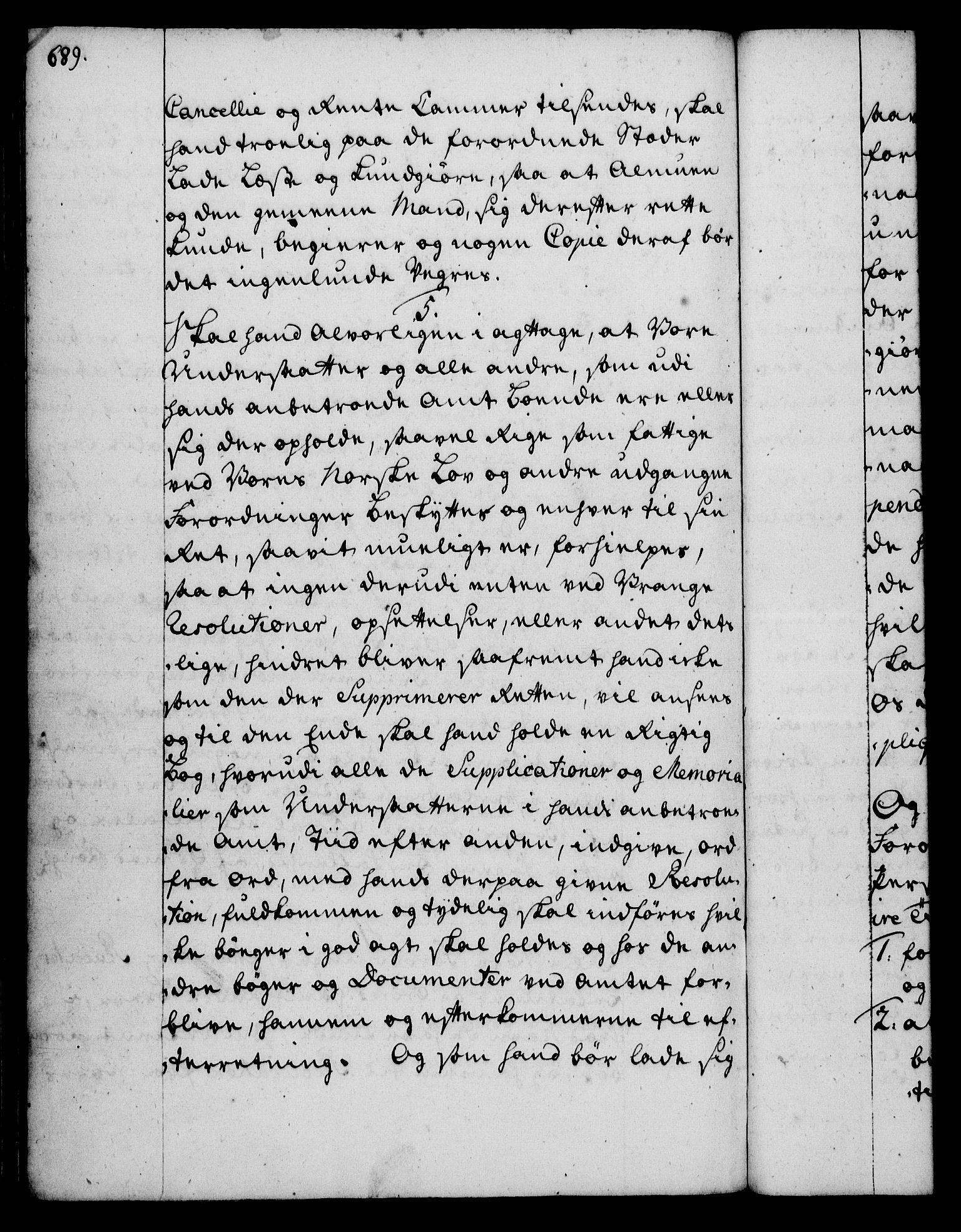 Rentekammeret, Kammerkanselliet, RA/EA-3111/G/Gg/Ggi/L0002: Norsk instruksjonsprotokoll med register (merket RK 53.35), 1729-1751, s. 689