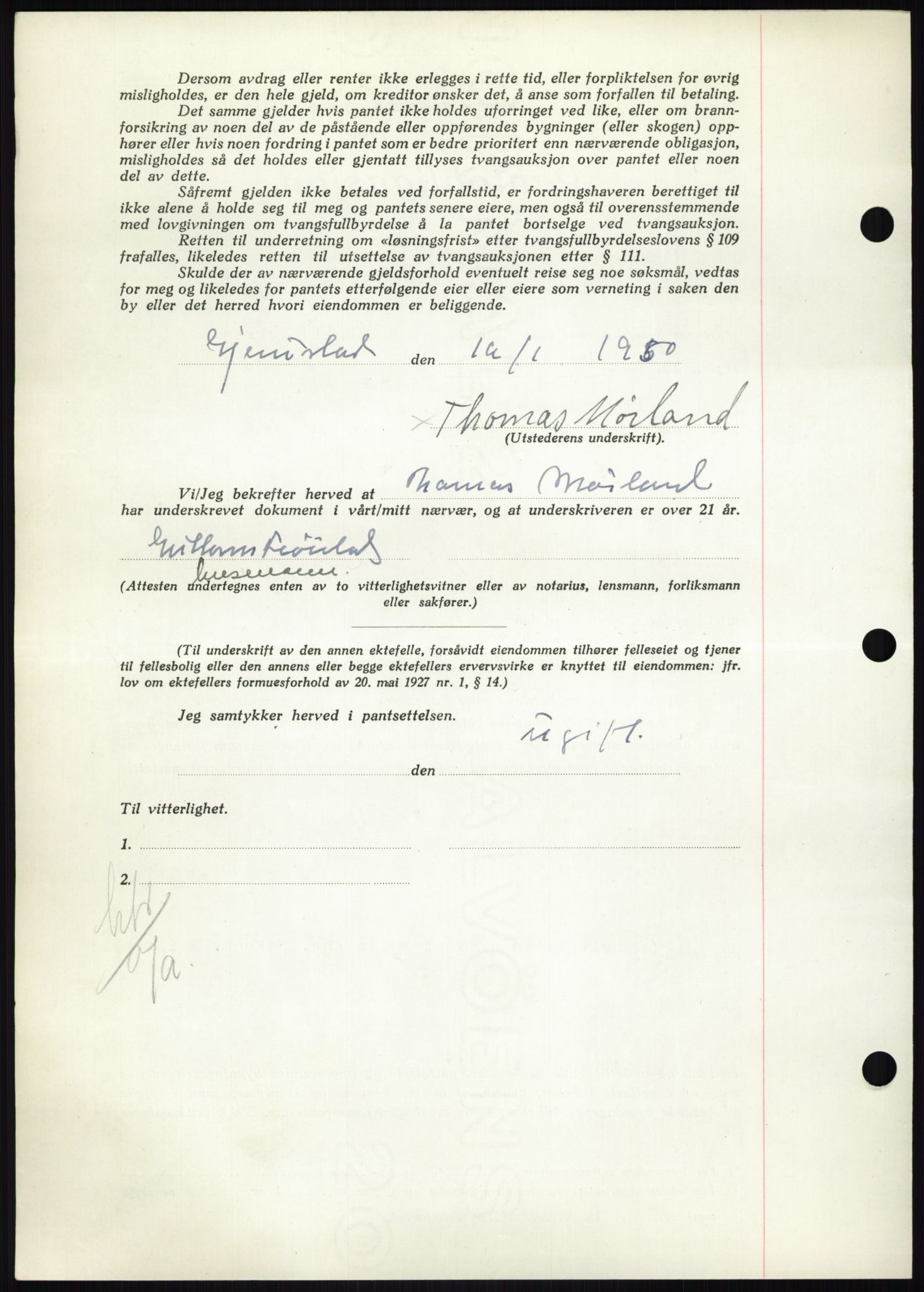 Nedenes sorenskriveri, AV/SAK-1221-0006/G/Gb/Gbb/L0007: Pantebok nr. B7, 1949-1950, Dagboknr: 167/1950