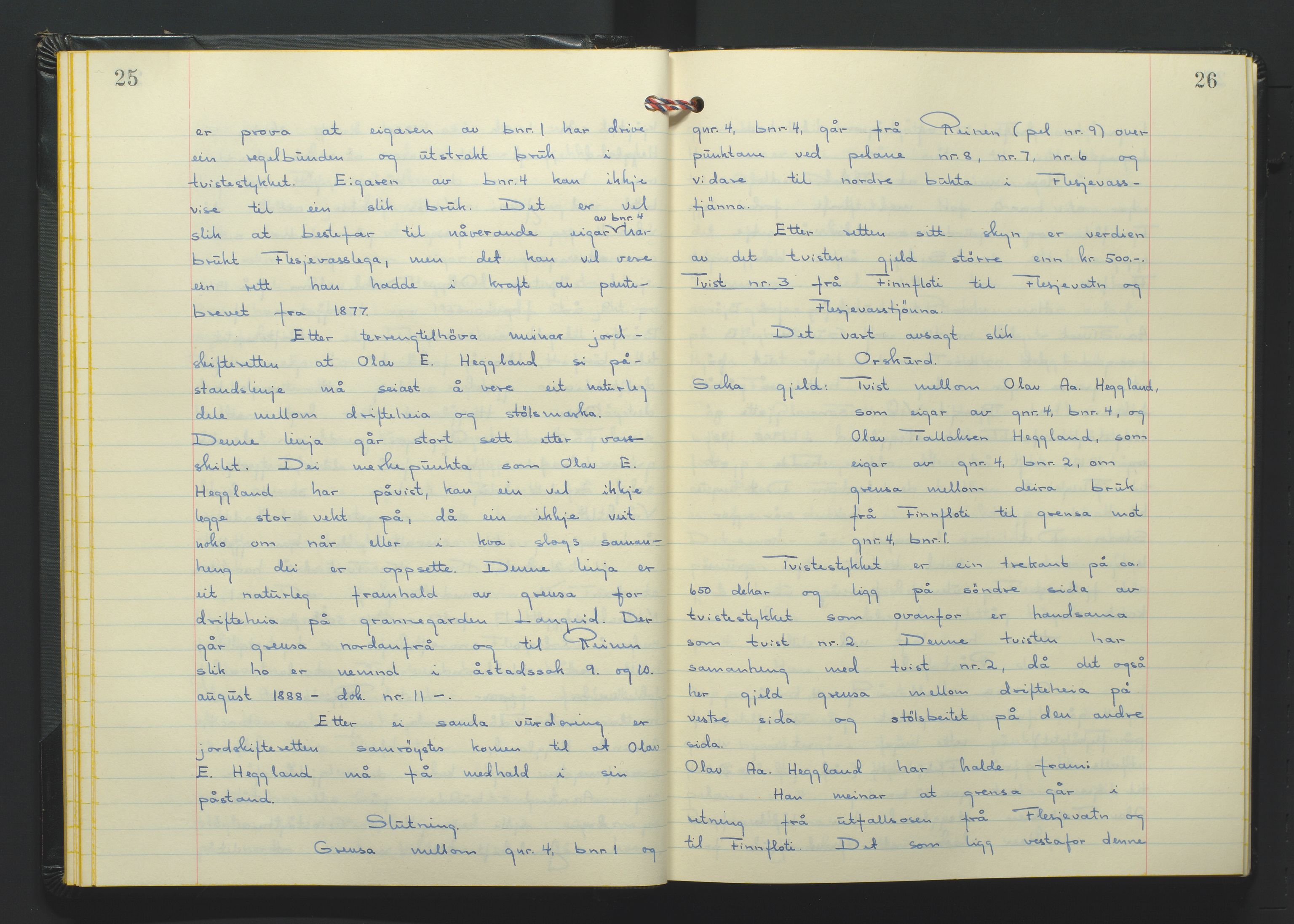Setesdal jordskifterett, AV/SAK-1541-0008/F/Fa/Faa/L0012: Jordskifteprotokoll med gårdsregister, Setesdal domssokn nr 27 (II), 1970-1971