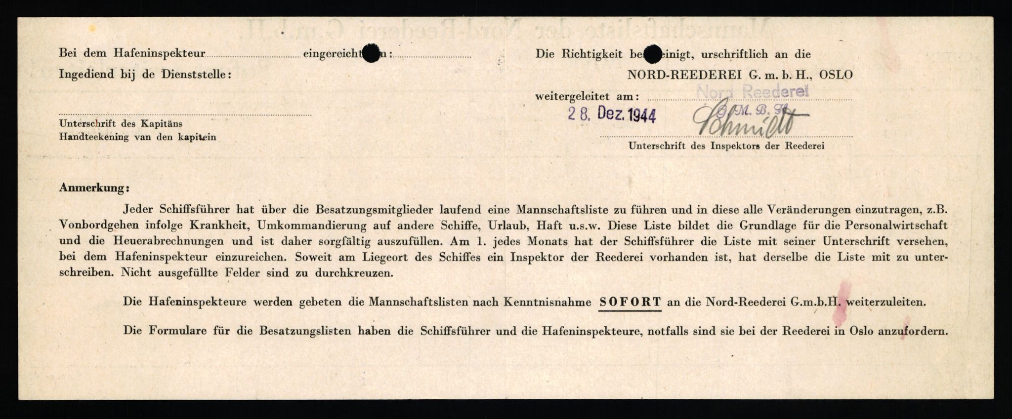 Tyske arkiver, Nord-Reederei, AV/RA-RAFA-2193/D/Da/L0069/0003: -- / Nr. 104 Nord, 105 Nord, 106 Nord, 1943-1945, s. 4