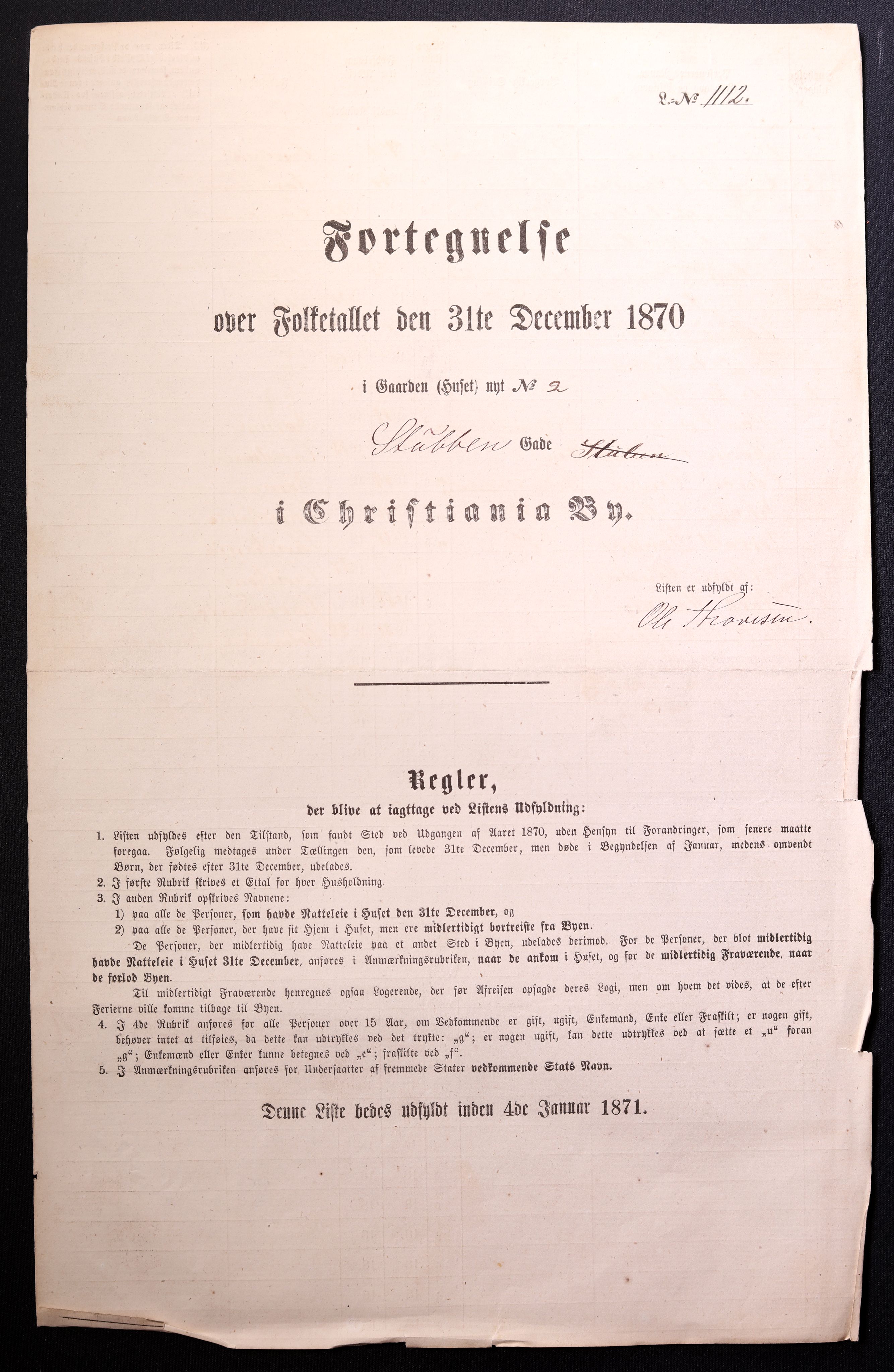 RA, Folketelling 1870 for 0301 Kristiania kjøpstad, 1870, s. 4062
