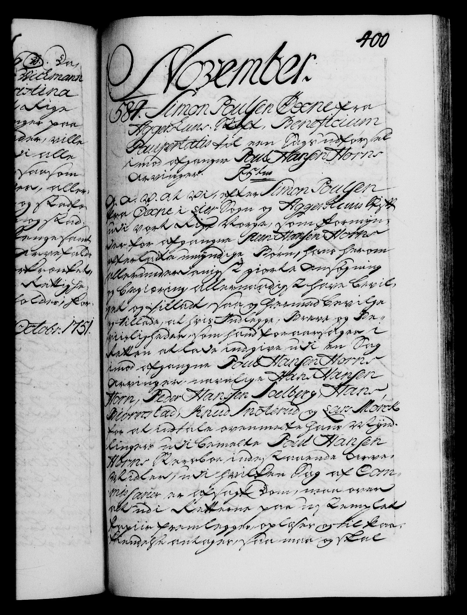 Danske Kanselli 1572-1799, RA/EA-3023/F/Fc/Fca/Fcaa/L0037: Norske registre, 1751-1752, s. 400a