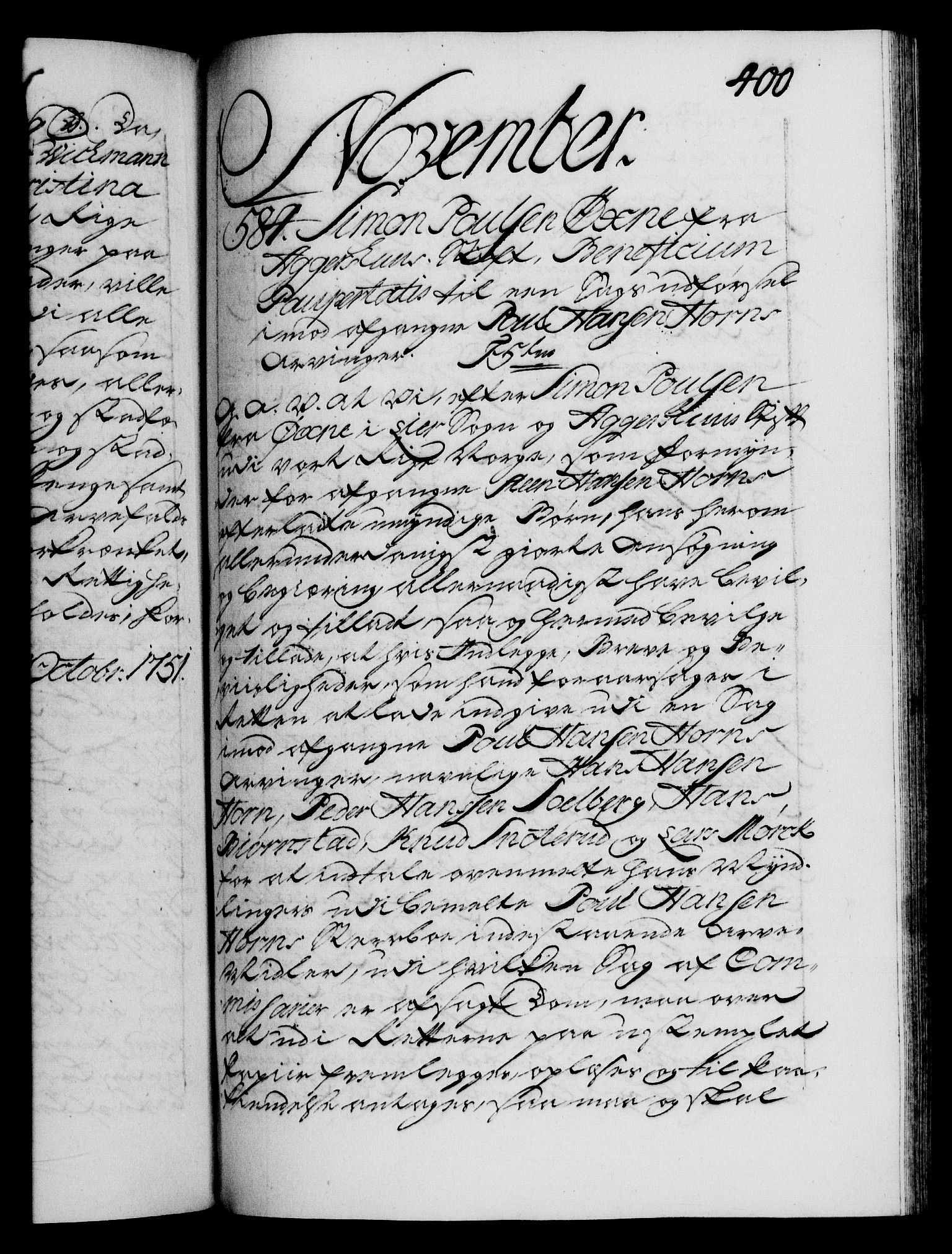 Danske Kanselli 1572-1799, AV/RA-EA-3023/F/Fc/Fca/Fcaa/L0037: Norske registre, 1751-1752, s. 400a