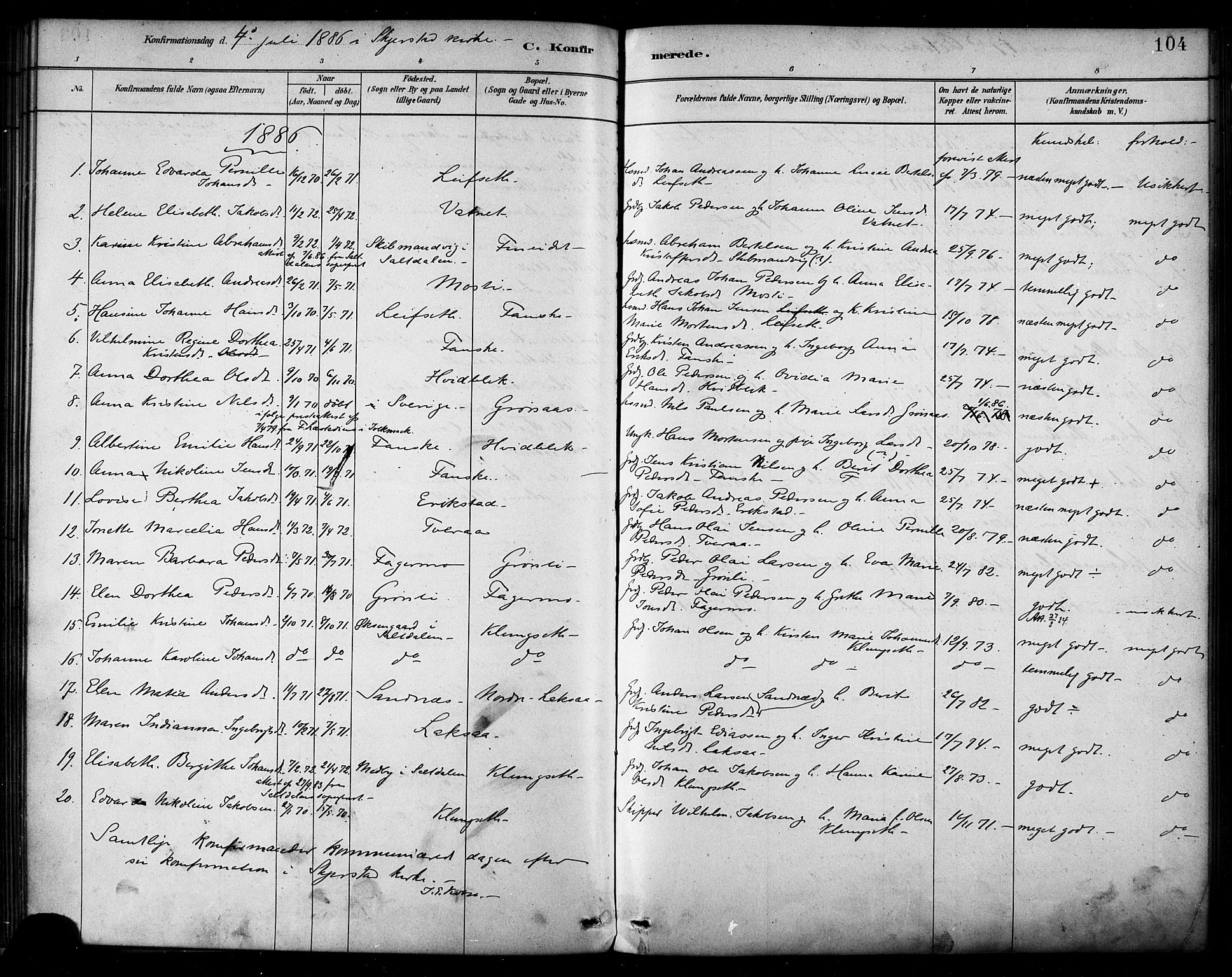 Ministerialprotokoller, klokkerbøker og fødselsregistre - Nordland, SAT/A-1459/849/L0689: Ministerialbok nr. 849A01, 1879-1889, s. 104