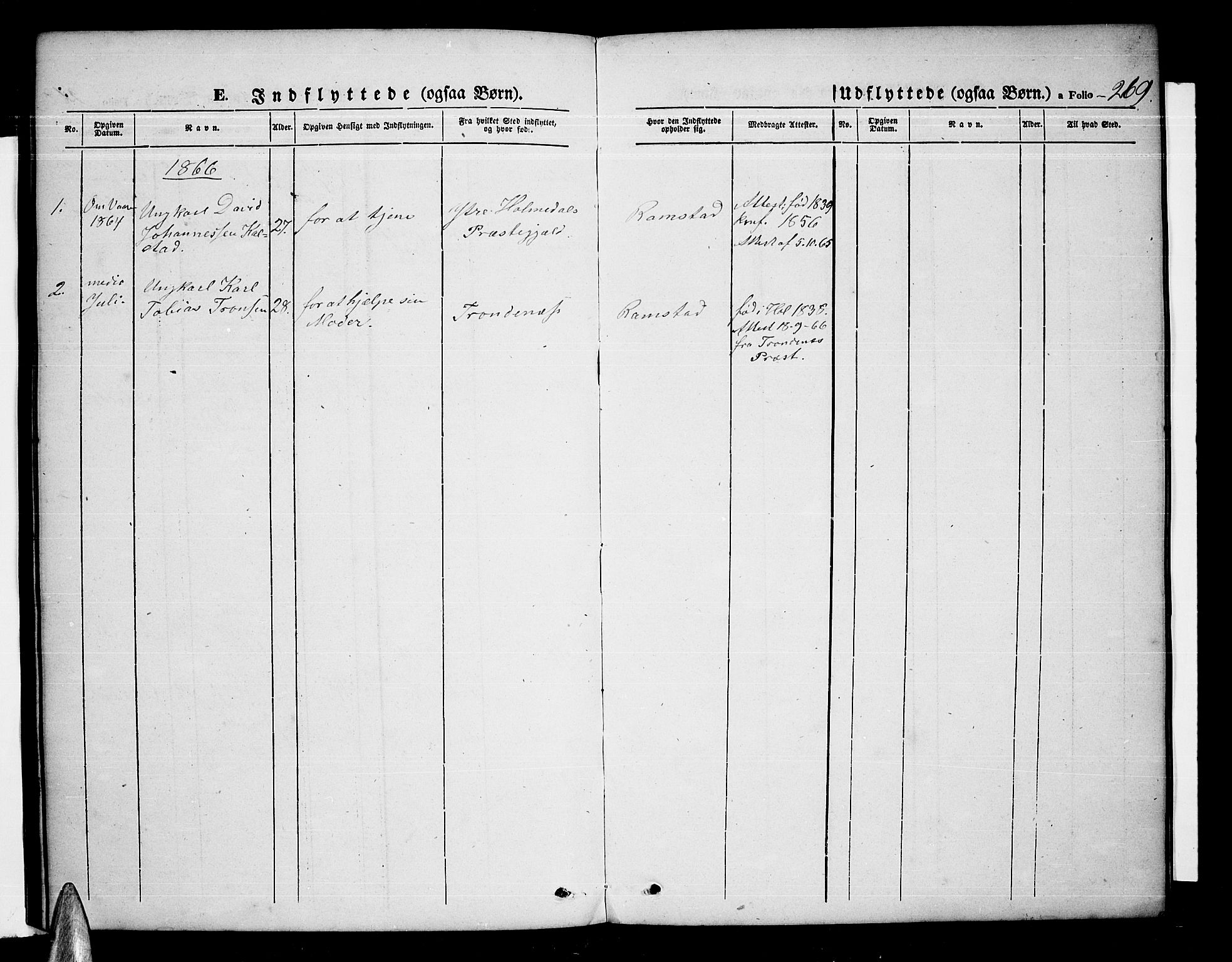 Ministerialprotokoller, klokkerbøker og fødselsregistre - Nordland, AV/SAT-A-1459/865/L0929: Klokkerbok nr. 865C01, 1840-1866, s. 269