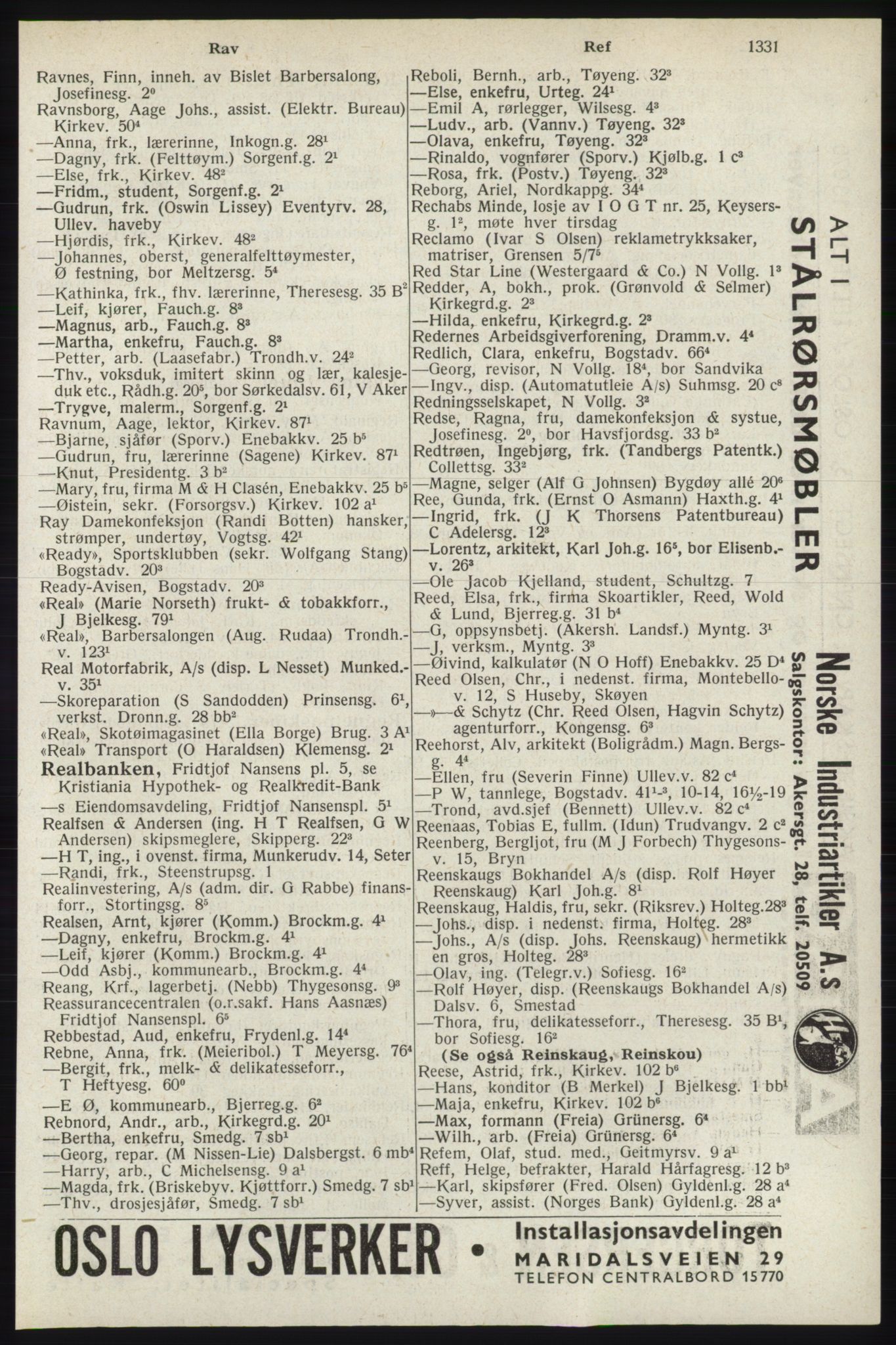 Kristiania/Oslo adressebok, PUBL/-, 1940, s. 1349