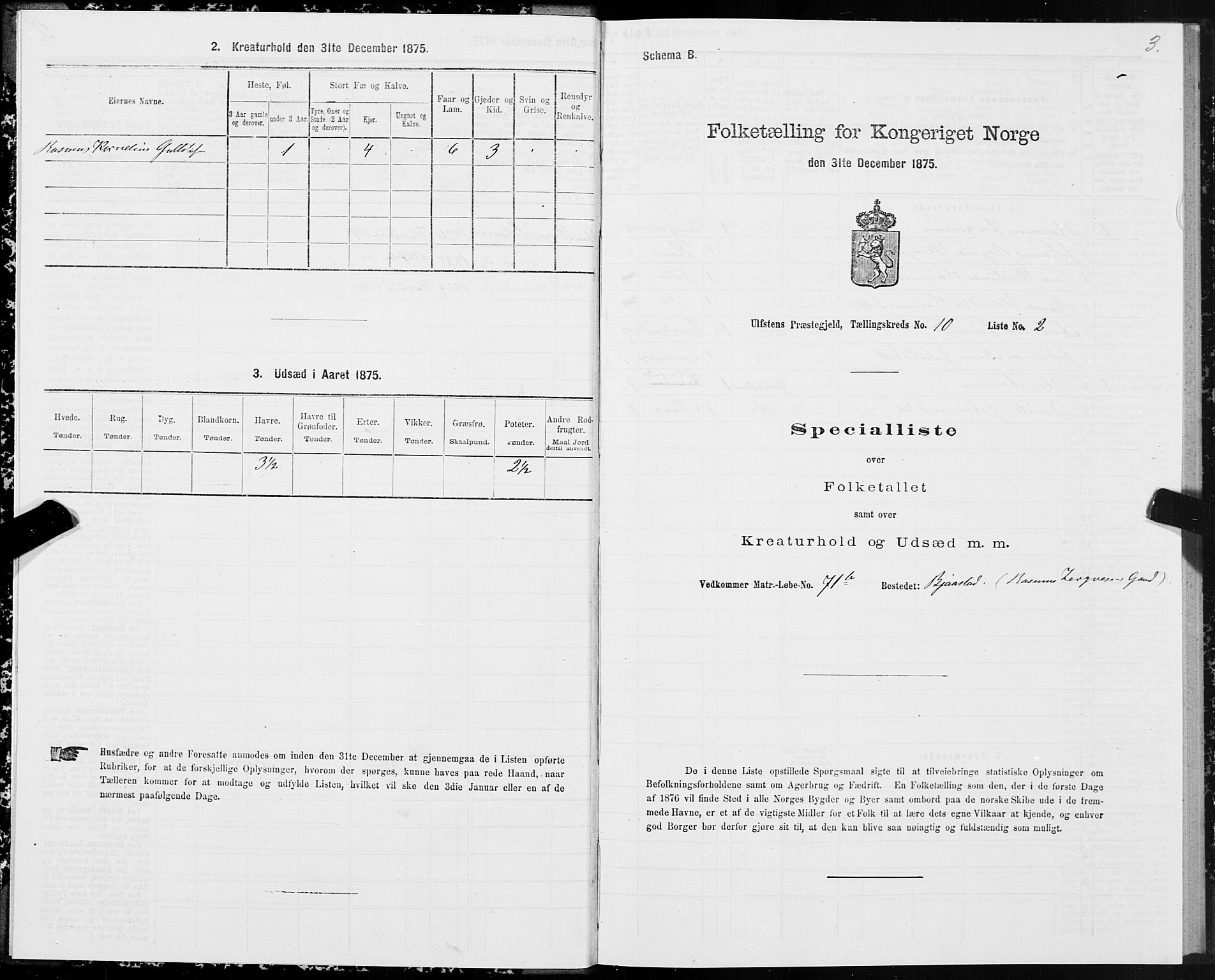 SAT, Folketelling 1875 for 1516P Ulstein prestegjeld, 1875, s. 4003