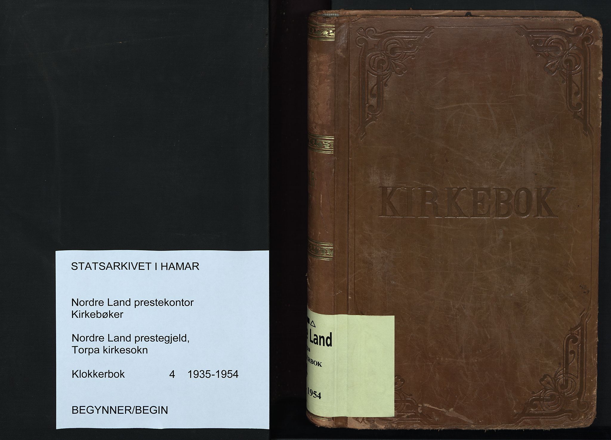 Nordre Land prestekontor, SAH/PREST-124/H/Ha/Hab/L0004: Klokkerbok nr. 4, 1935-1954