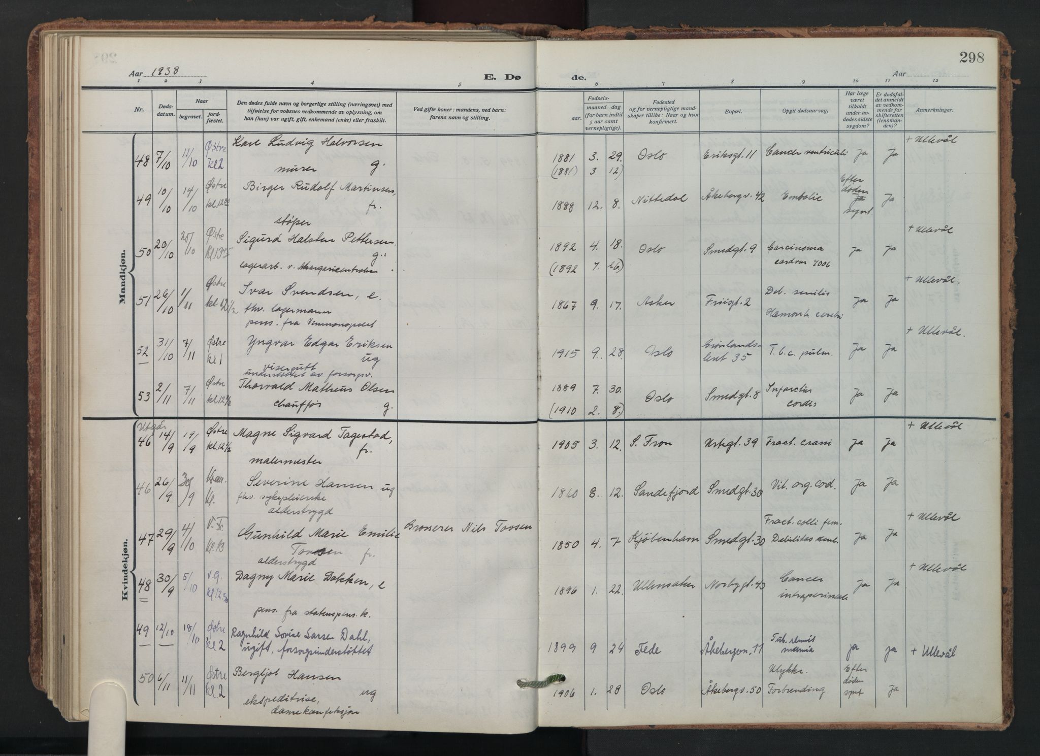 Grønland prestekontor Kirkebøker, AV/SAO-A-10848/F/Fa/L0019: Ministerialbok nr. 19, 1918-1938, s. 298
