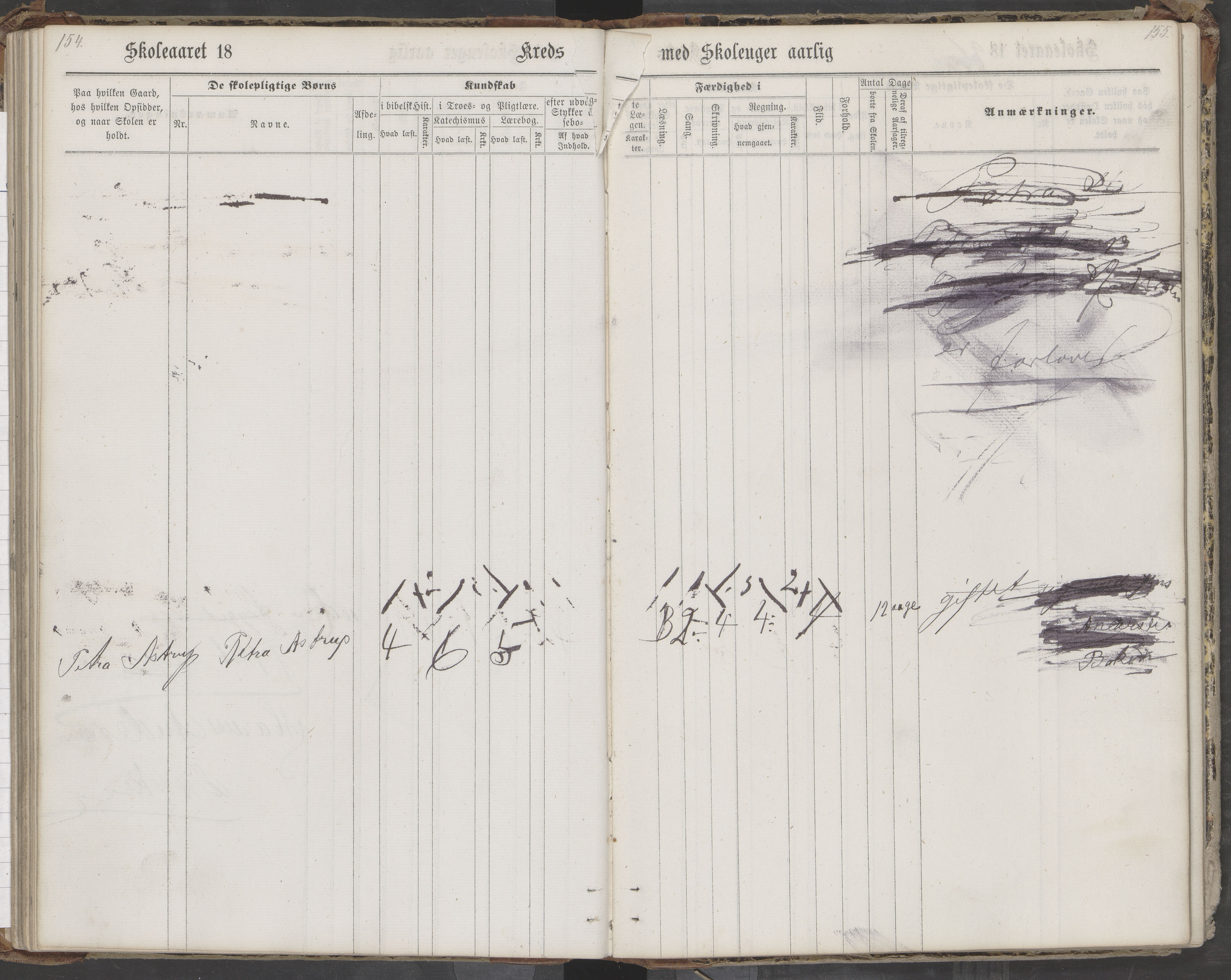 Saltdal kommune. Ymse skolekretser, AIN/K-18400.510.18/442/L0002/0002: Skoleprotokoller / Nordnes, Berghulnes, Junkerdal, 1871-1878