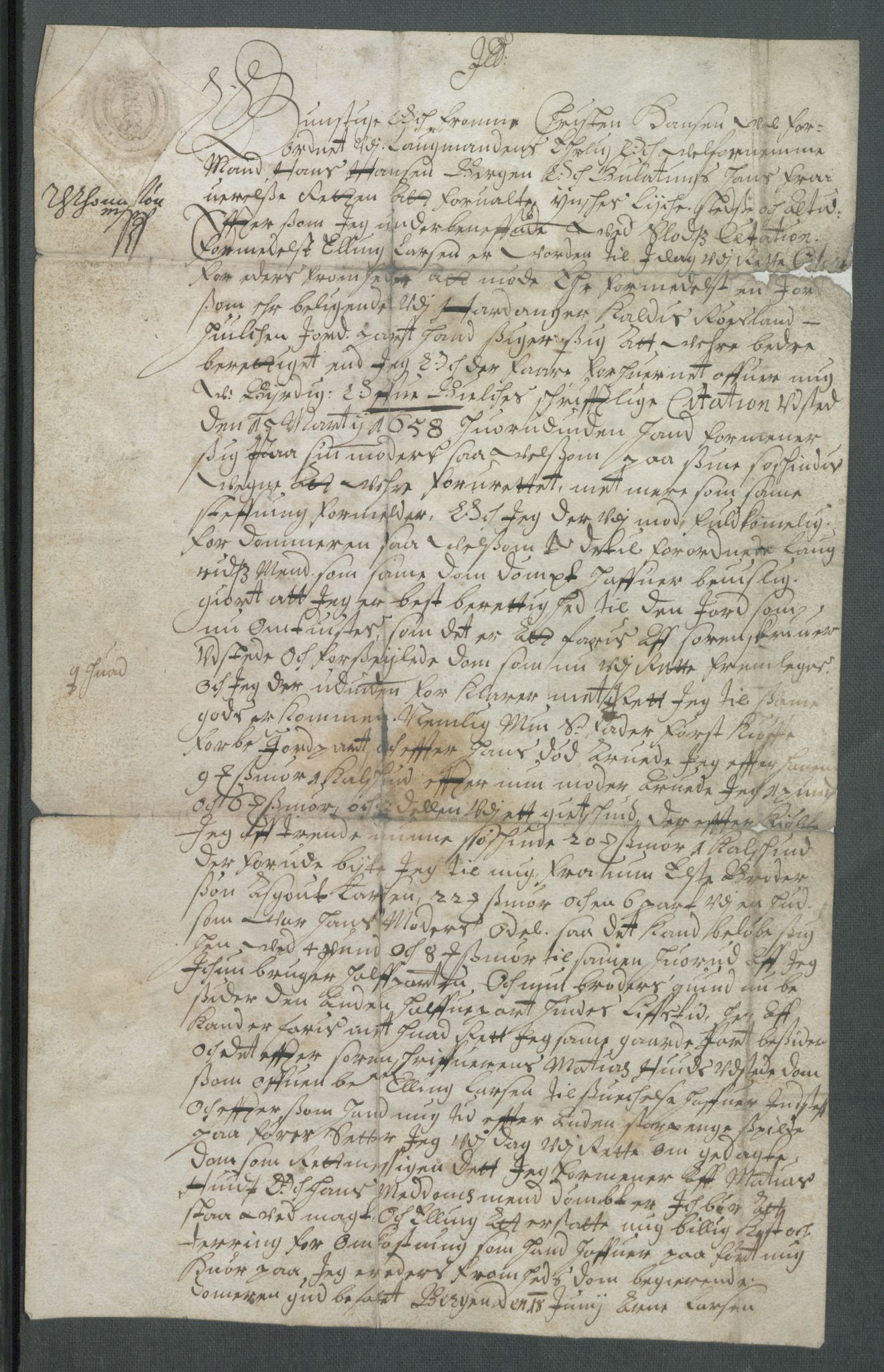Riksarkivets diplomsamling, AV/RA-EA-5965/F02/L0168: Dokumenter, 1658-1660, s. 36