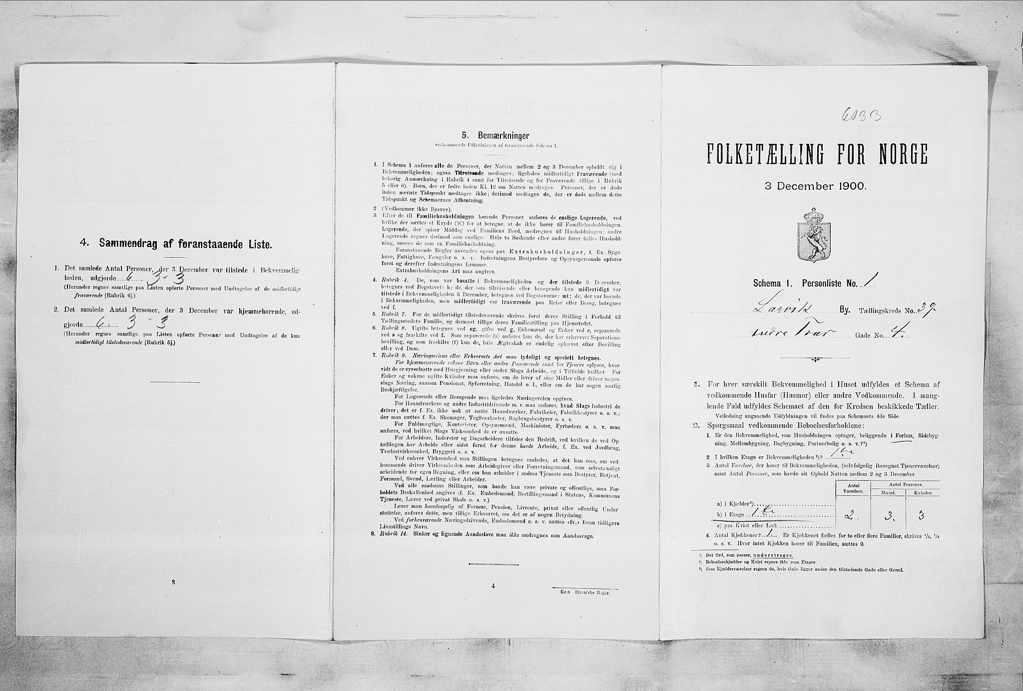 RA, Folketelling 1900 for 0707 Larvik kjøpstad, 1900, s. 5374